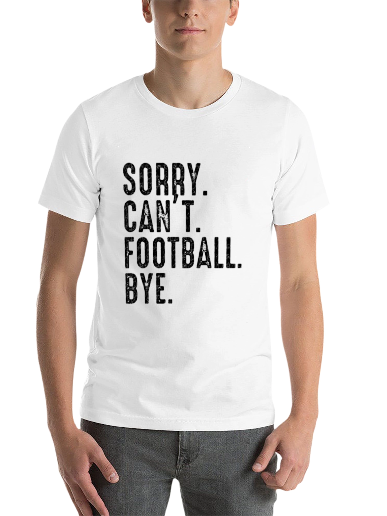Black Sorry Can't Football Bye T-Shirt - Funny Sports Tee view 14