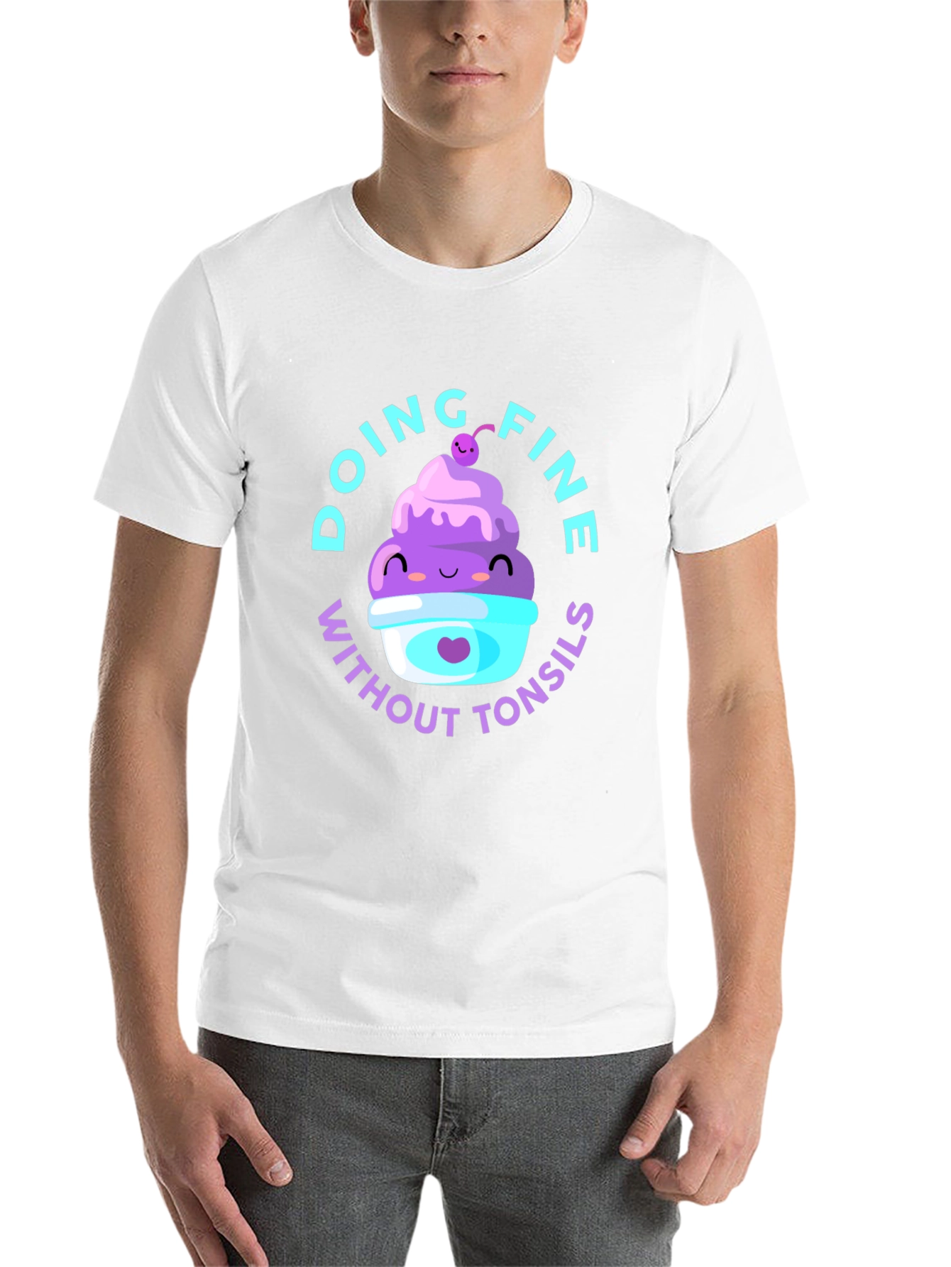 Black Doing Fine Without Tonsils T-Shirt view 14