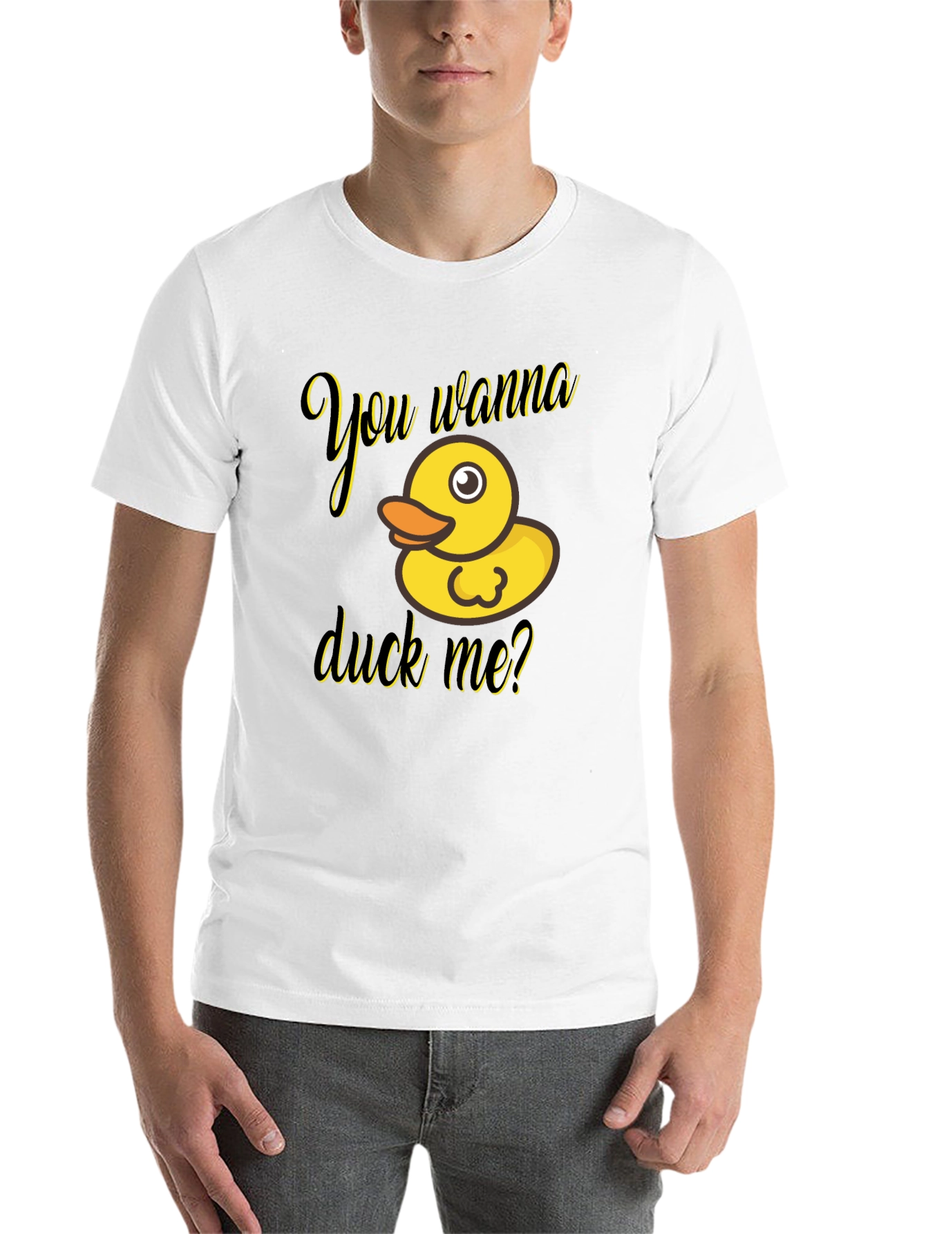 Black You Wanna Duck Me? Novelty T-Shirt view 14