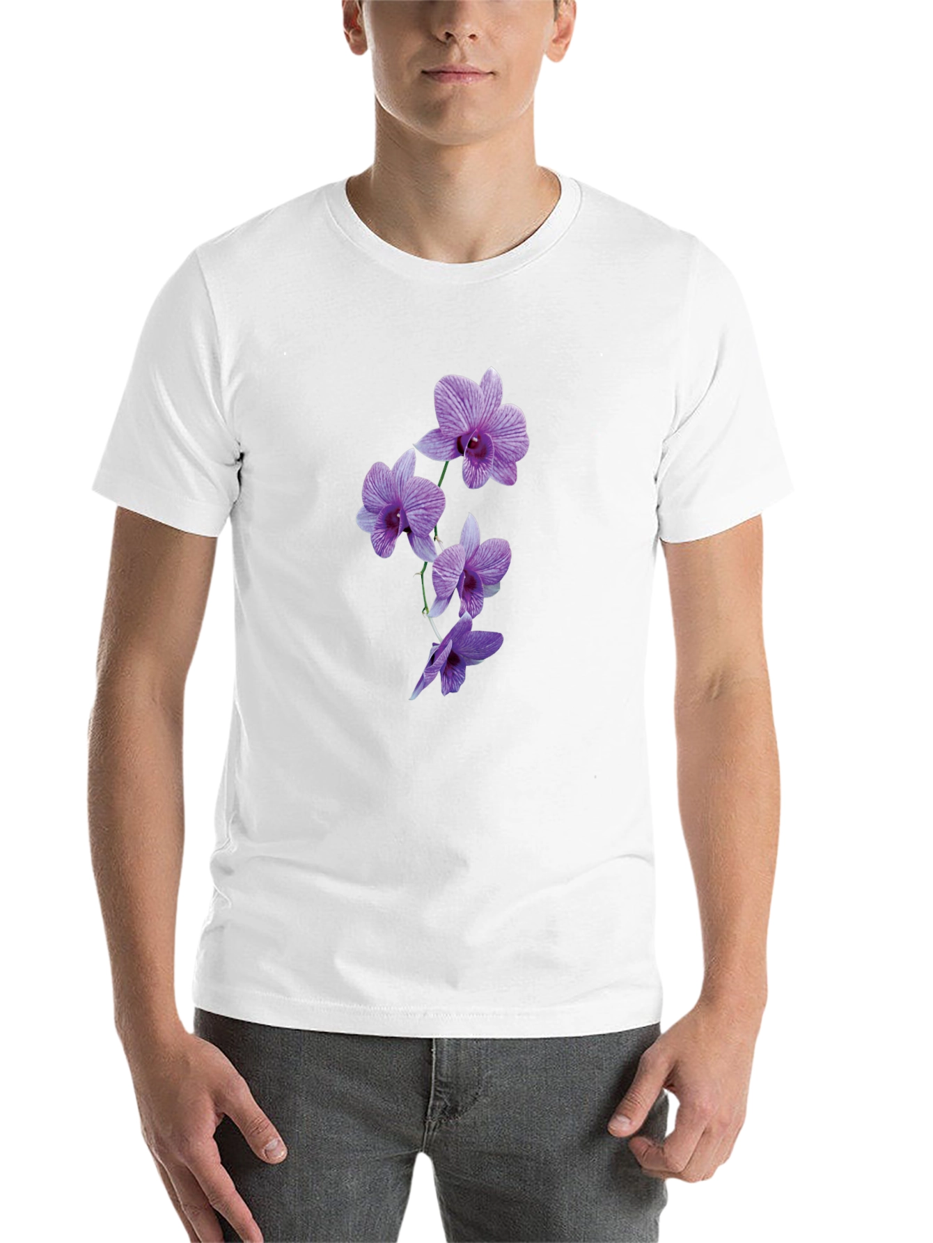 Black Orchid Flower Black T-Shirt view 14