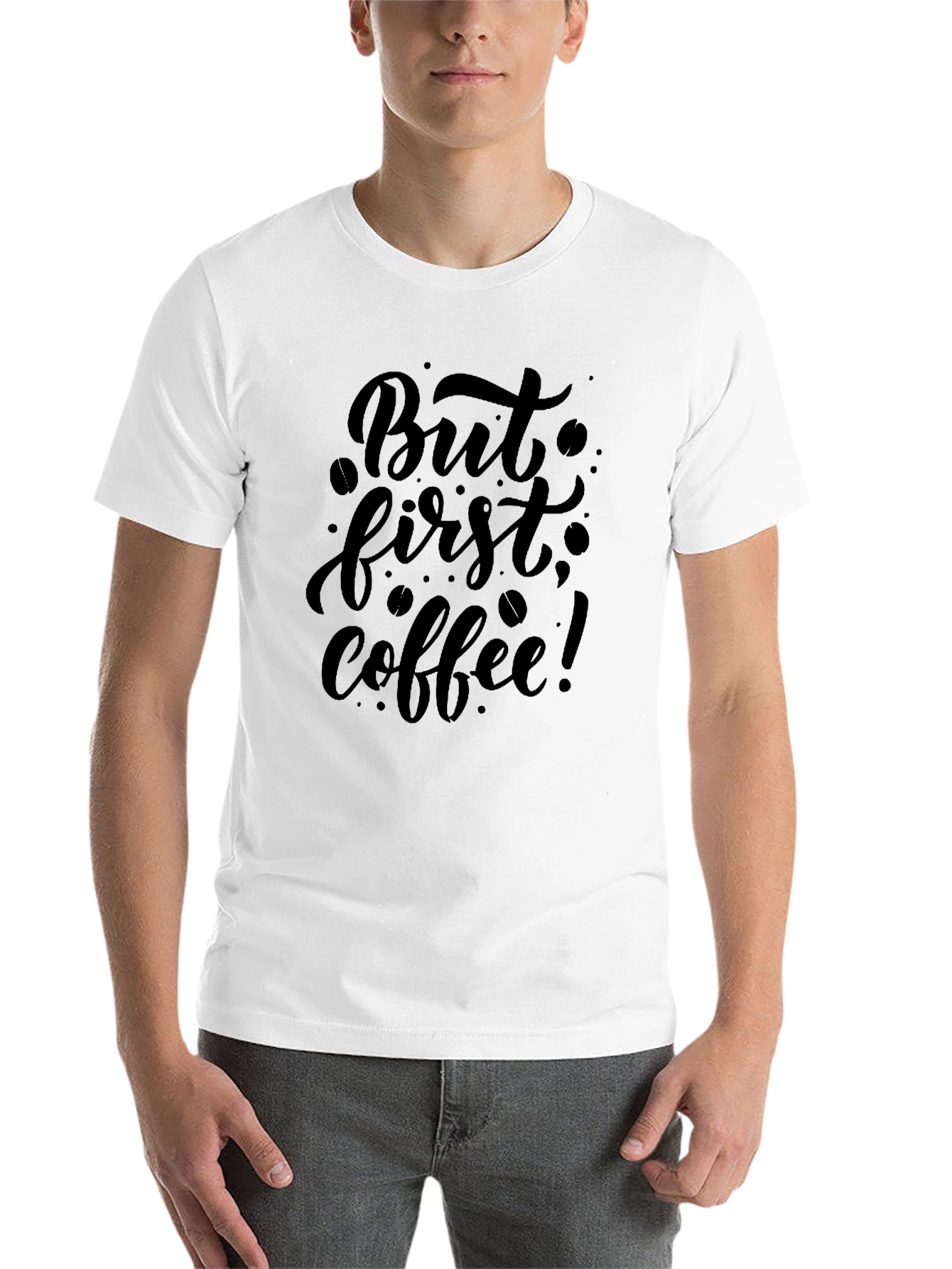 Black But First Coffee T-Shirt - Black Cotton Tee view 14