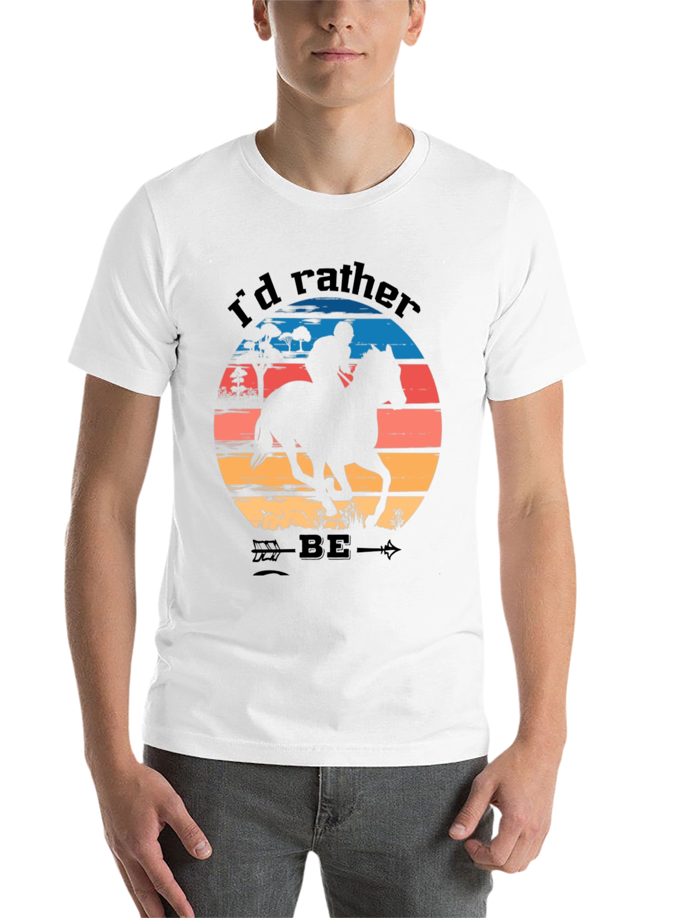 Black Equestrian Sunset T-Shirt - Horse Riding Tee view 14