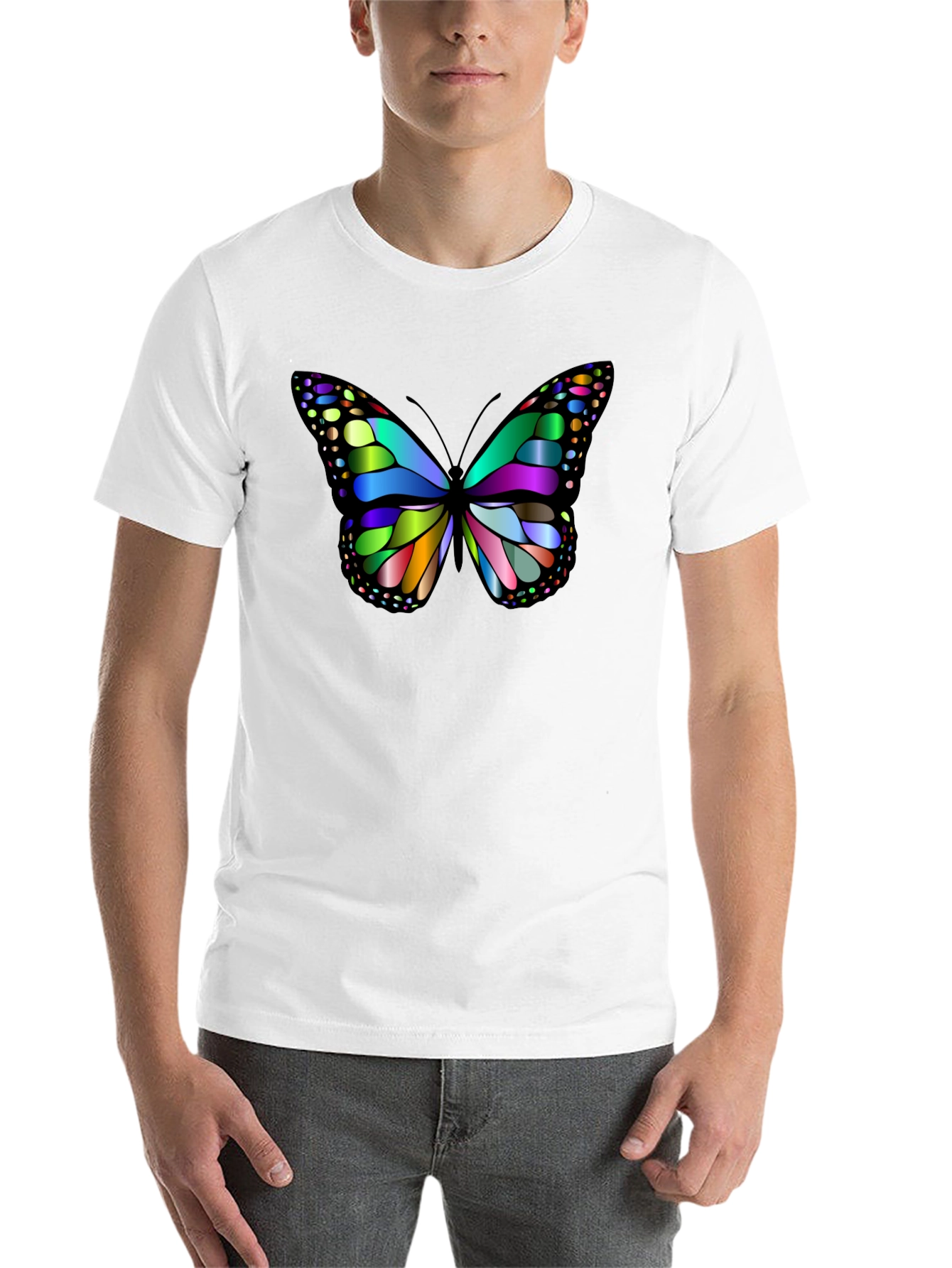 Black Butterfly Graphic Tee - Vivid Colors, Soft Fabric view 14