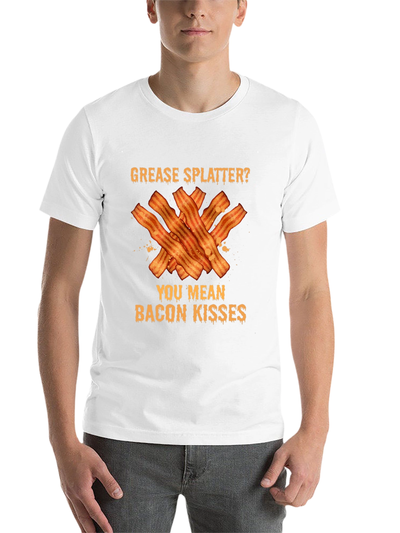 Black Bacon Kisses Graphic Tee - Novelty Food Lover T-Shirt view 14