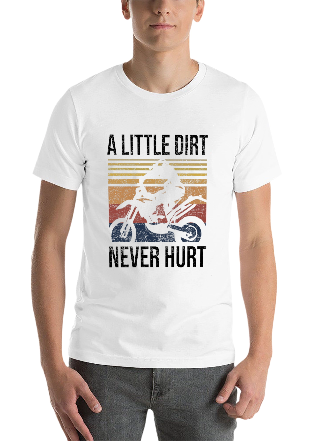 Black A Little Dirt Never Hurt Black T-Shirt - Motocross Rider Design view 14