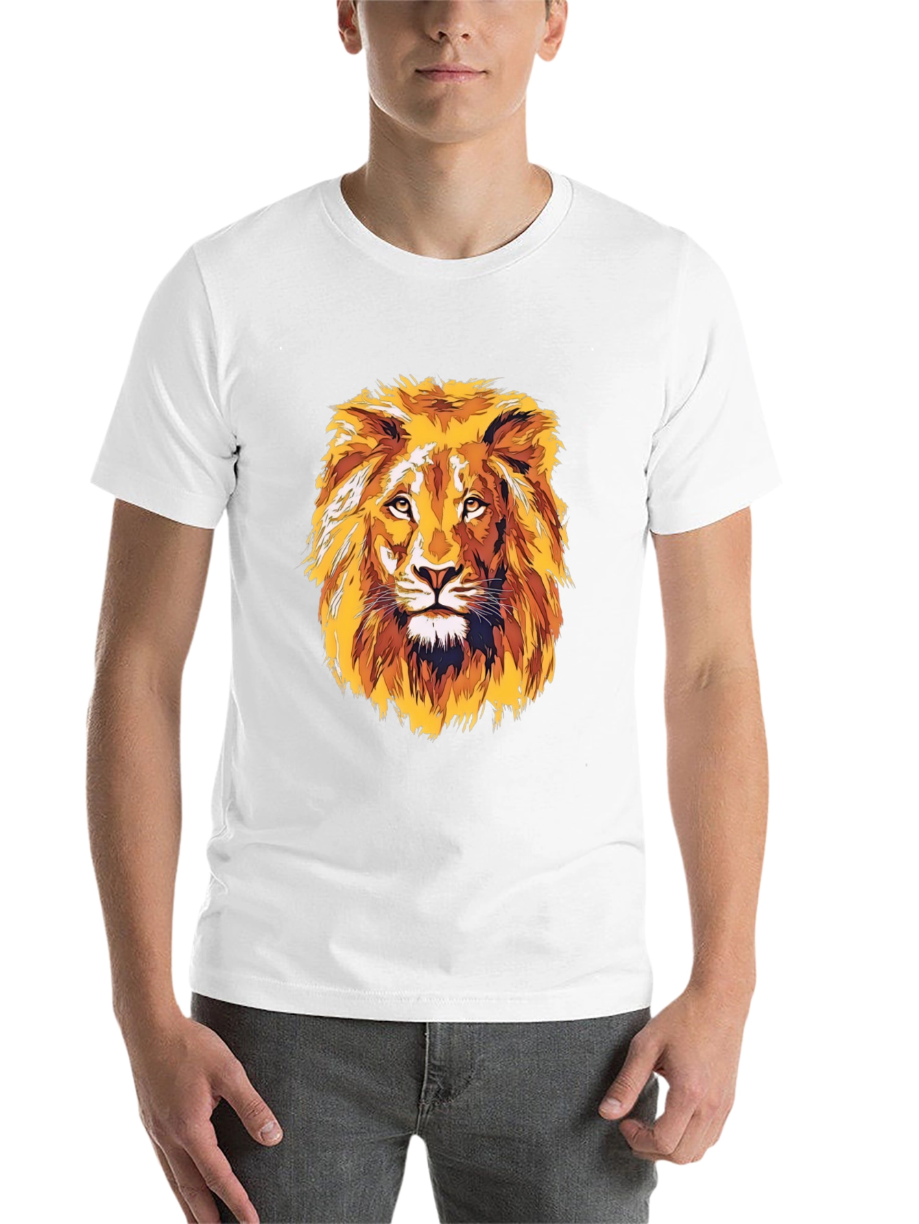 Black Lion Graphic T-Shirt - Bold Artistic Print view 14