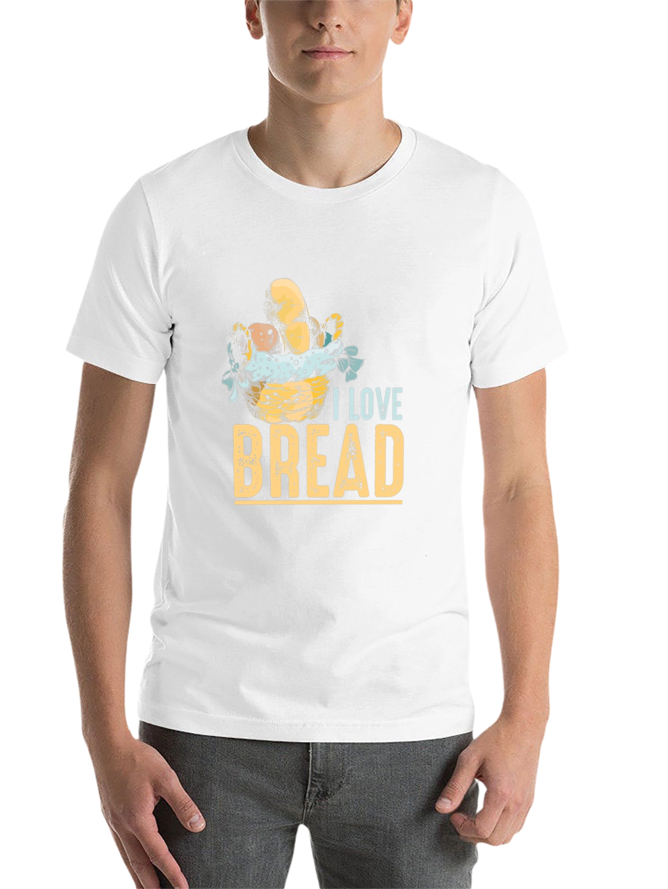 Black I Love Bread Graphic Tee - Unisex Casual T-Shirt view 14