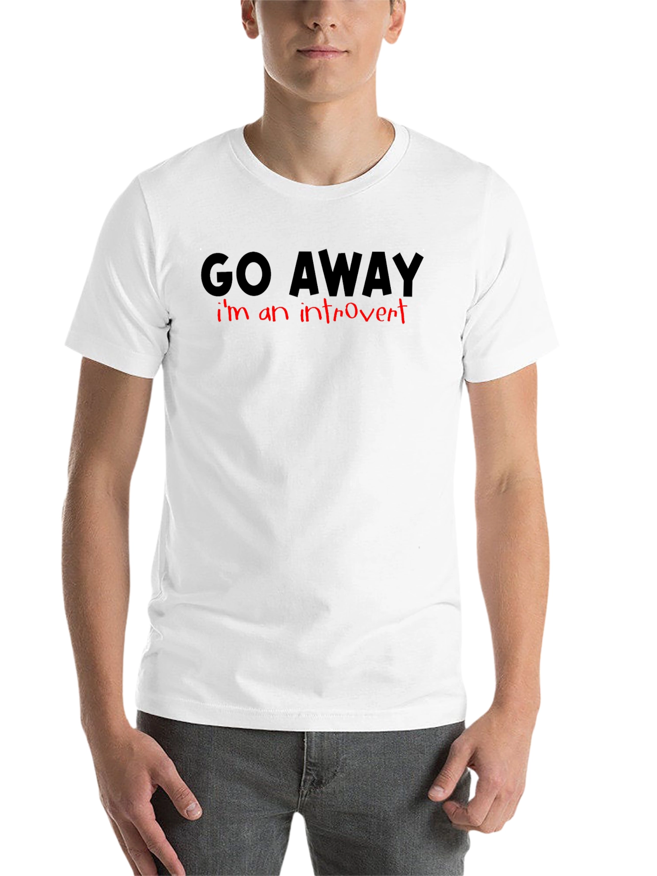 Black Introvert Humor Tee - Go Away Slogan view 14