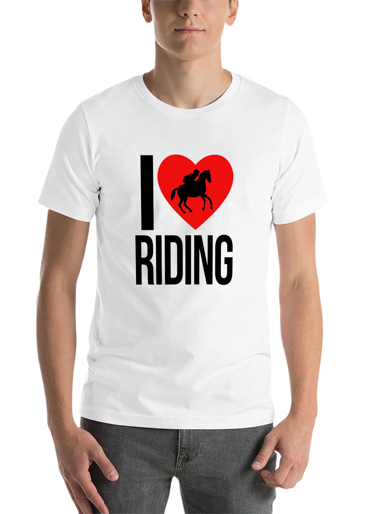Black I Love Riding T-Shirt - Horseback Riding Tee view 14