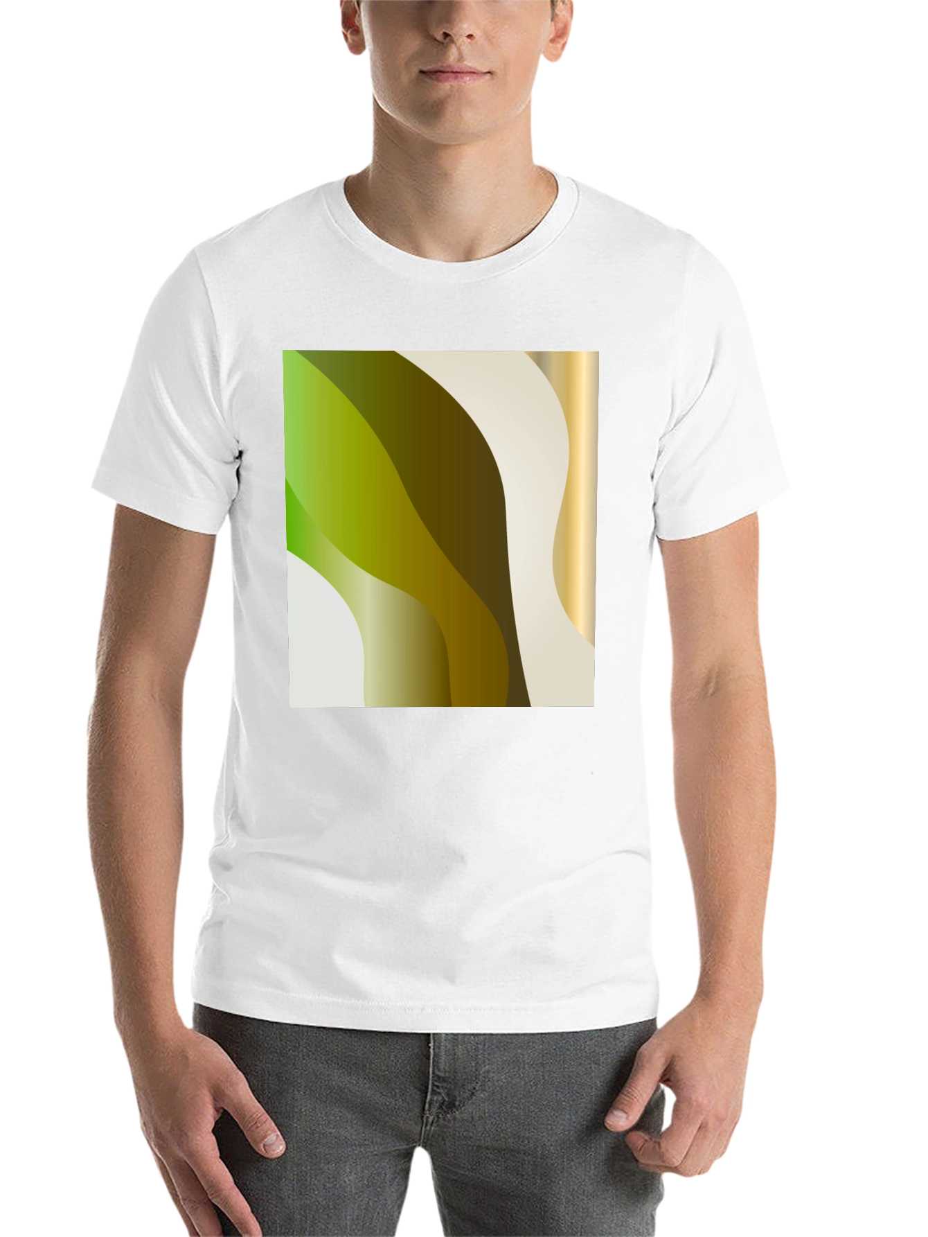 Modern Abstract Wave Graphic Tee - Black - 14