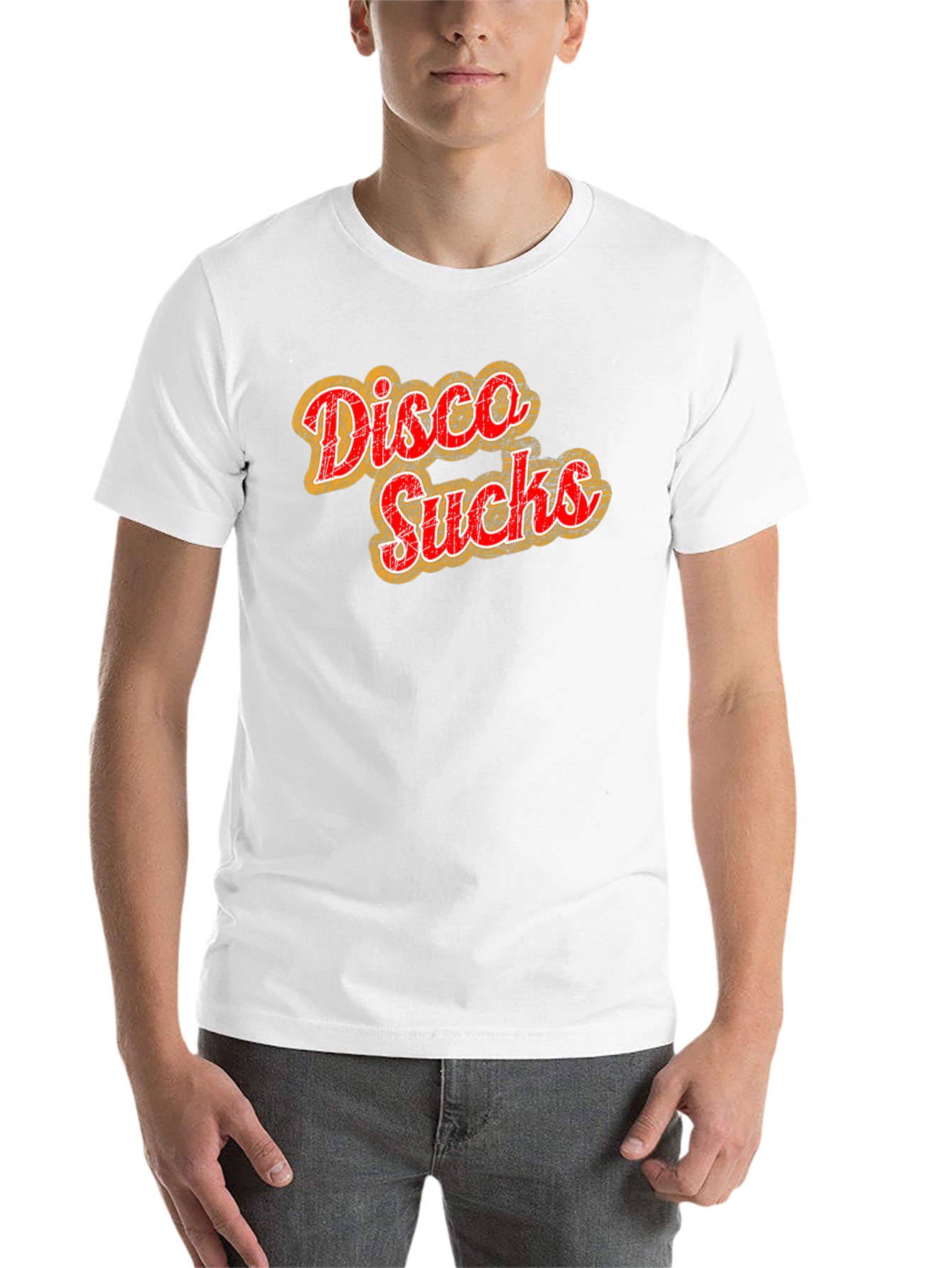 Black Disco Sucks Graphic Tee - Retro Style Black T-Shirt view 14