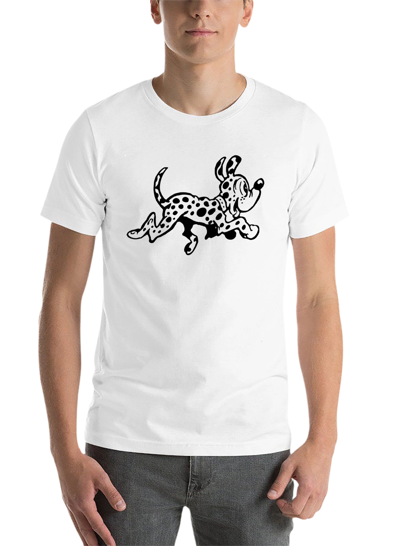 Black Cartoon Dalmatian Black T-Shirt view 14