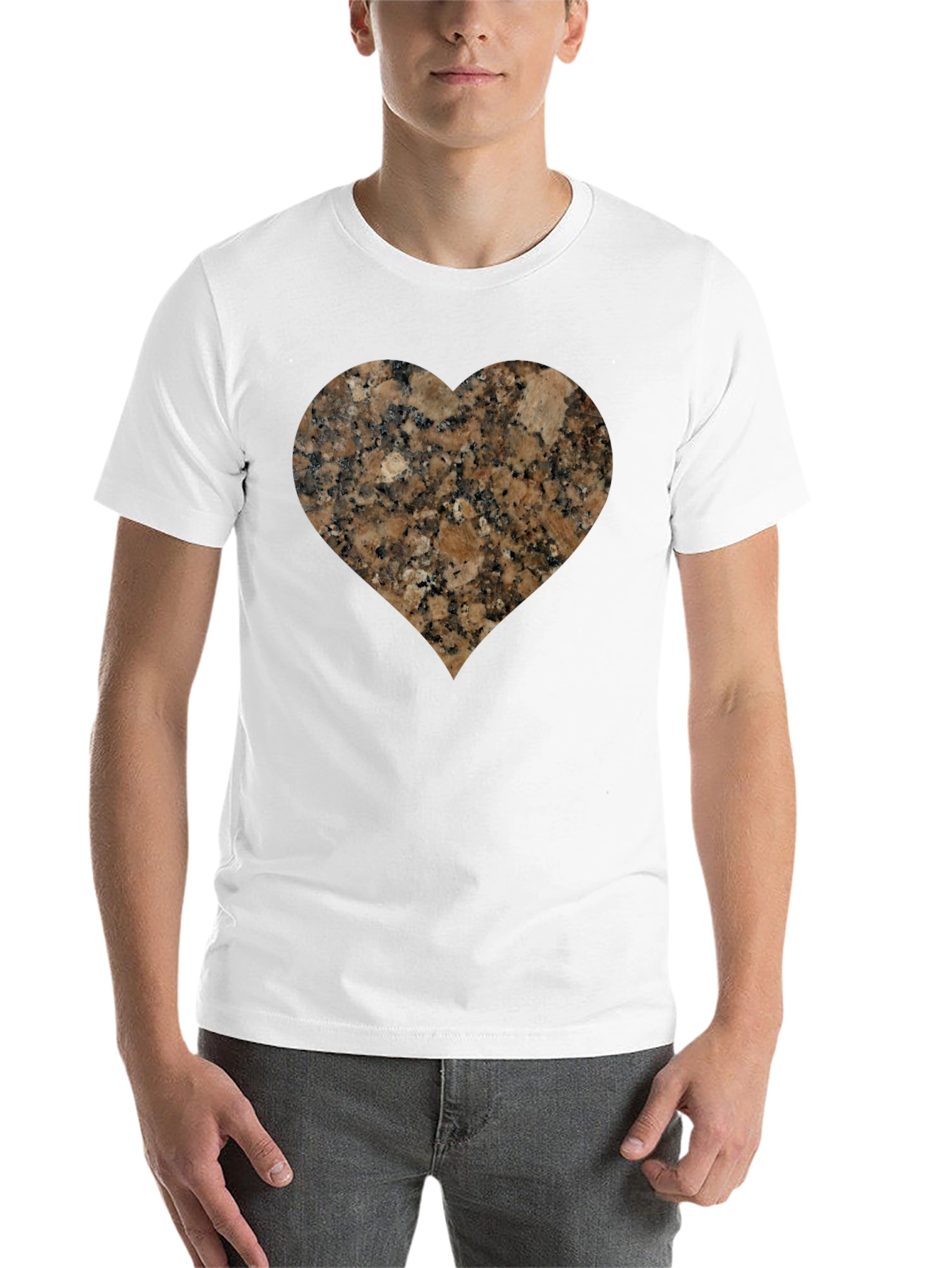 Black Granite Heart Tee - Unique Graphic T-Shirt view 14