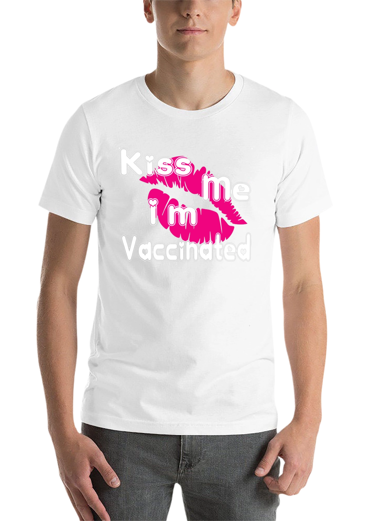 Black Kiss Me I'm Vaccinated T-Shirt view 14