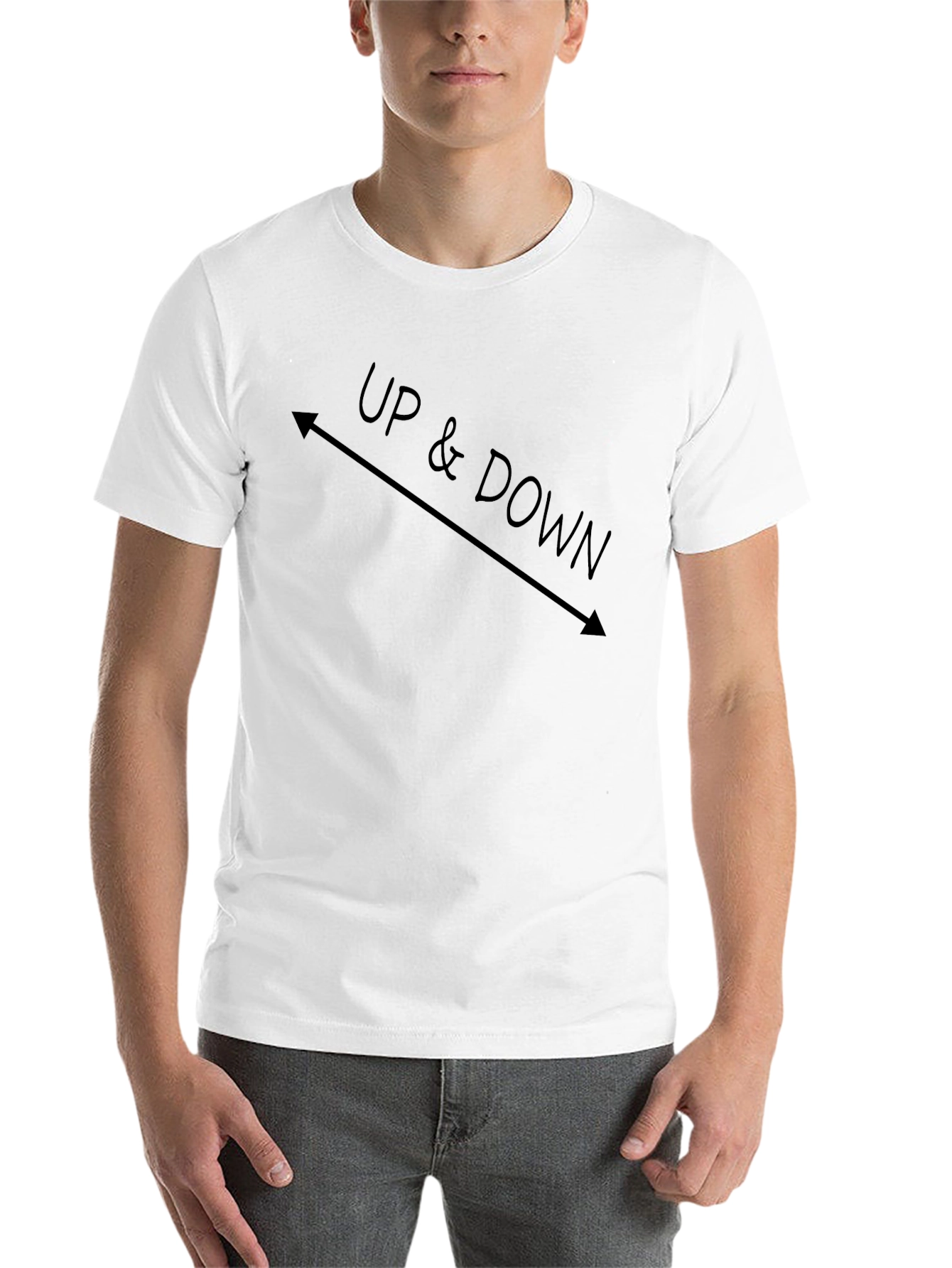 Black Up & Down Graphic Tee - Black Crew Neck view 14