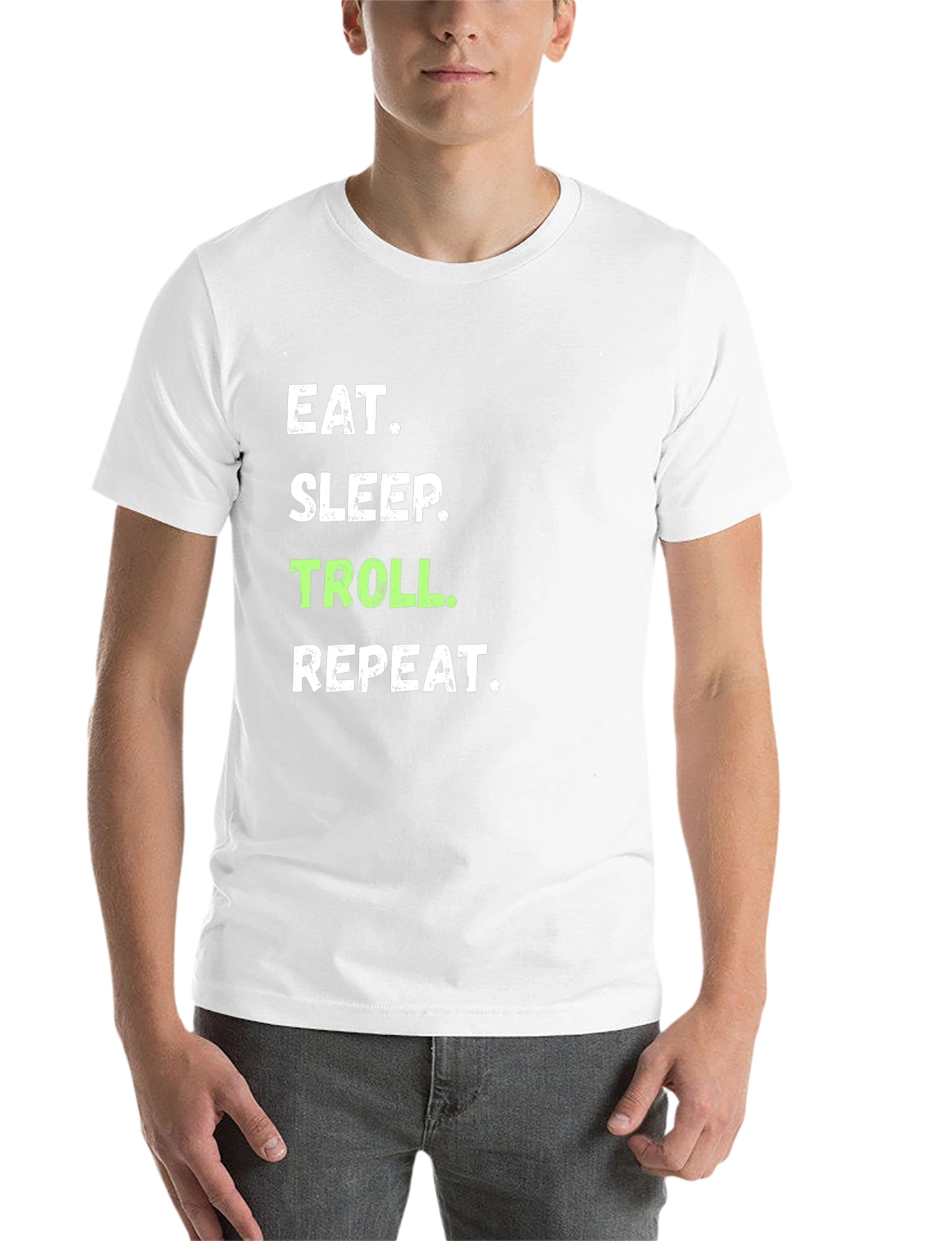 Black Eat Sleep Troll Repeat Graphic T-Shirt view 14