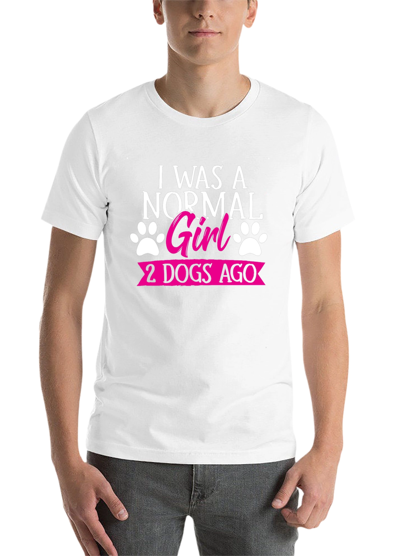 Black I Was A Normal Girl 2 Dogs Ago T-Shirt view 14