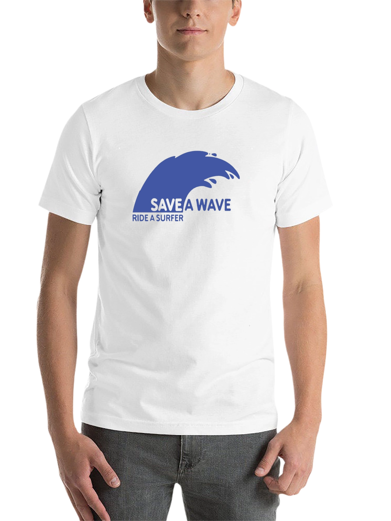 Black Save a Wave T-Shirt - Ride a Surfer! view 14
