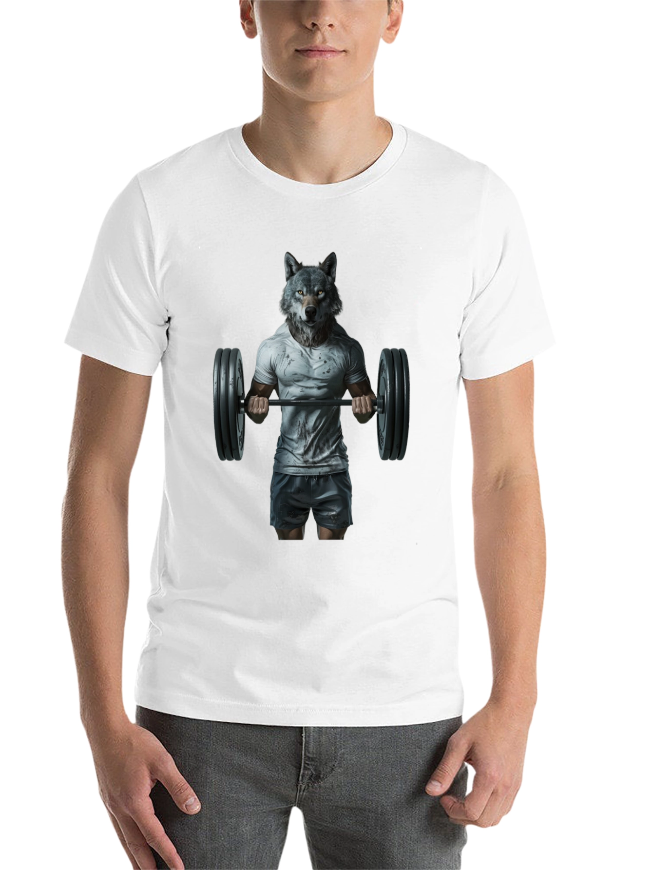 Black Wolf Gym T-Shirt - Animal Bodybuilding Tee view 14
