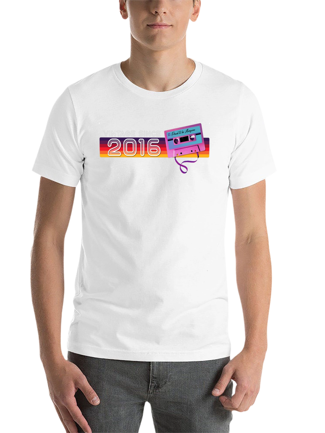 Black Vintage Since 2016 Cassette Tape Graphic T-Shirt view 14