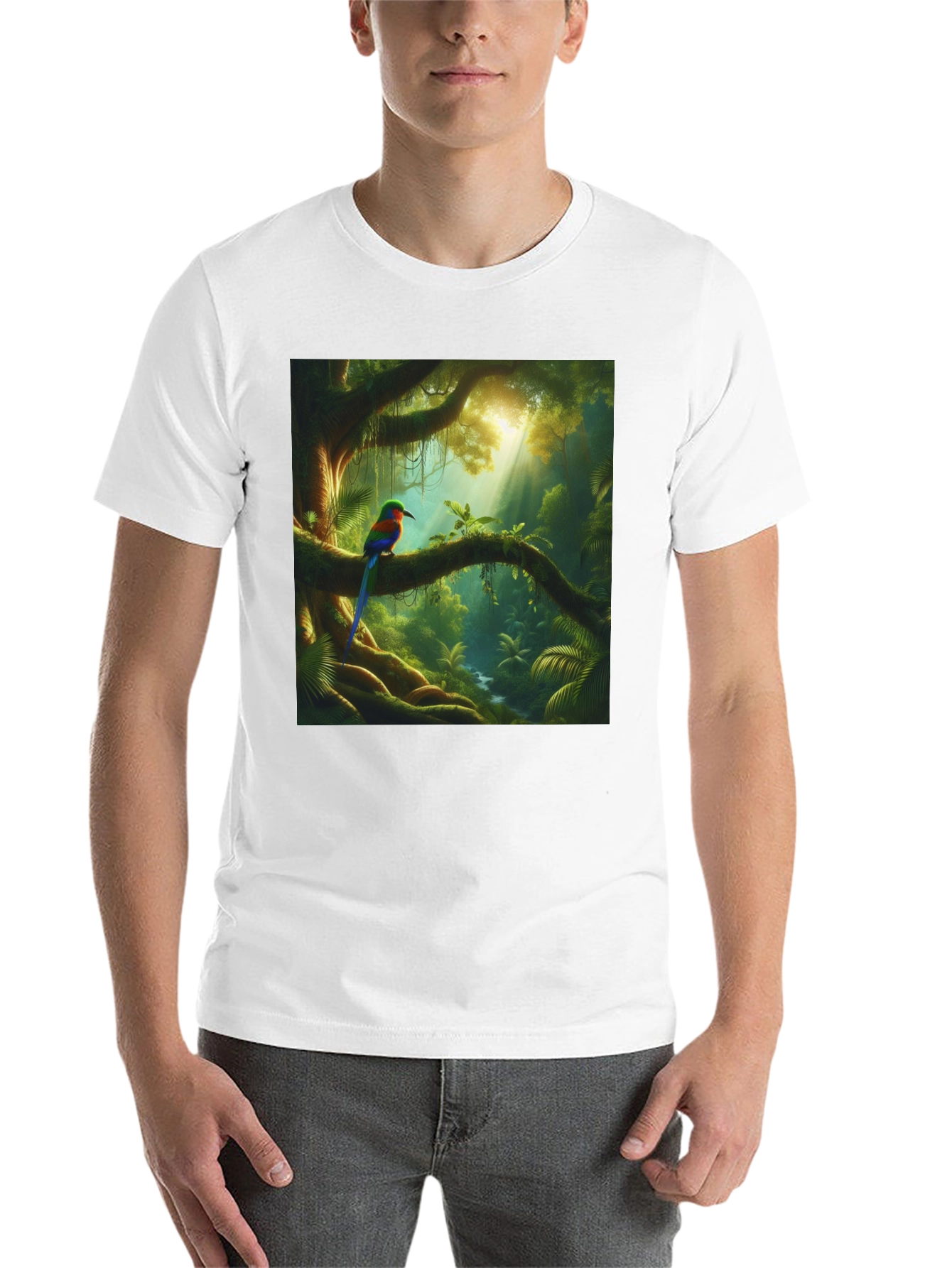 Black Jungle Bird T-Shirt - Vibrant Nature Tee view 14