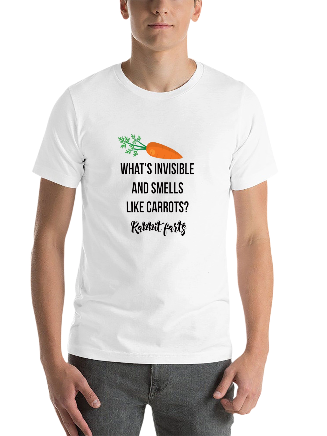 Rabbit Farts Carrot Joke T-Shirt - 14