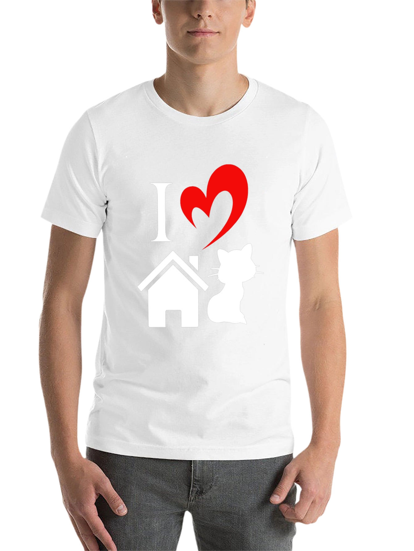 Black I Heart Home Cat T-Shirt - Novelty Pet Lover Tee view 14
