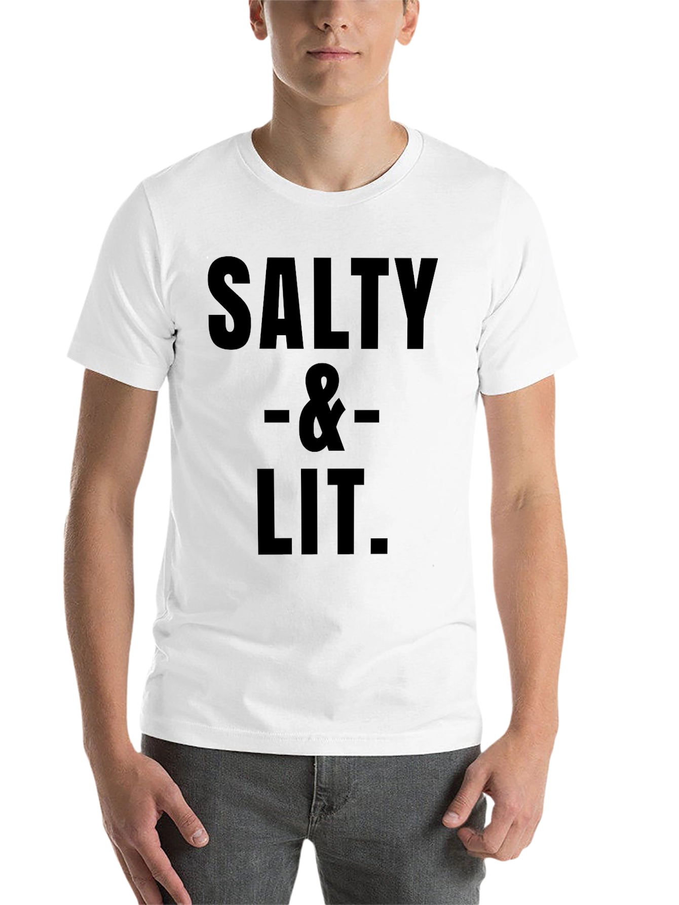 Black Salty & Lit Graphic Tee - Black Cotton Blend view 14