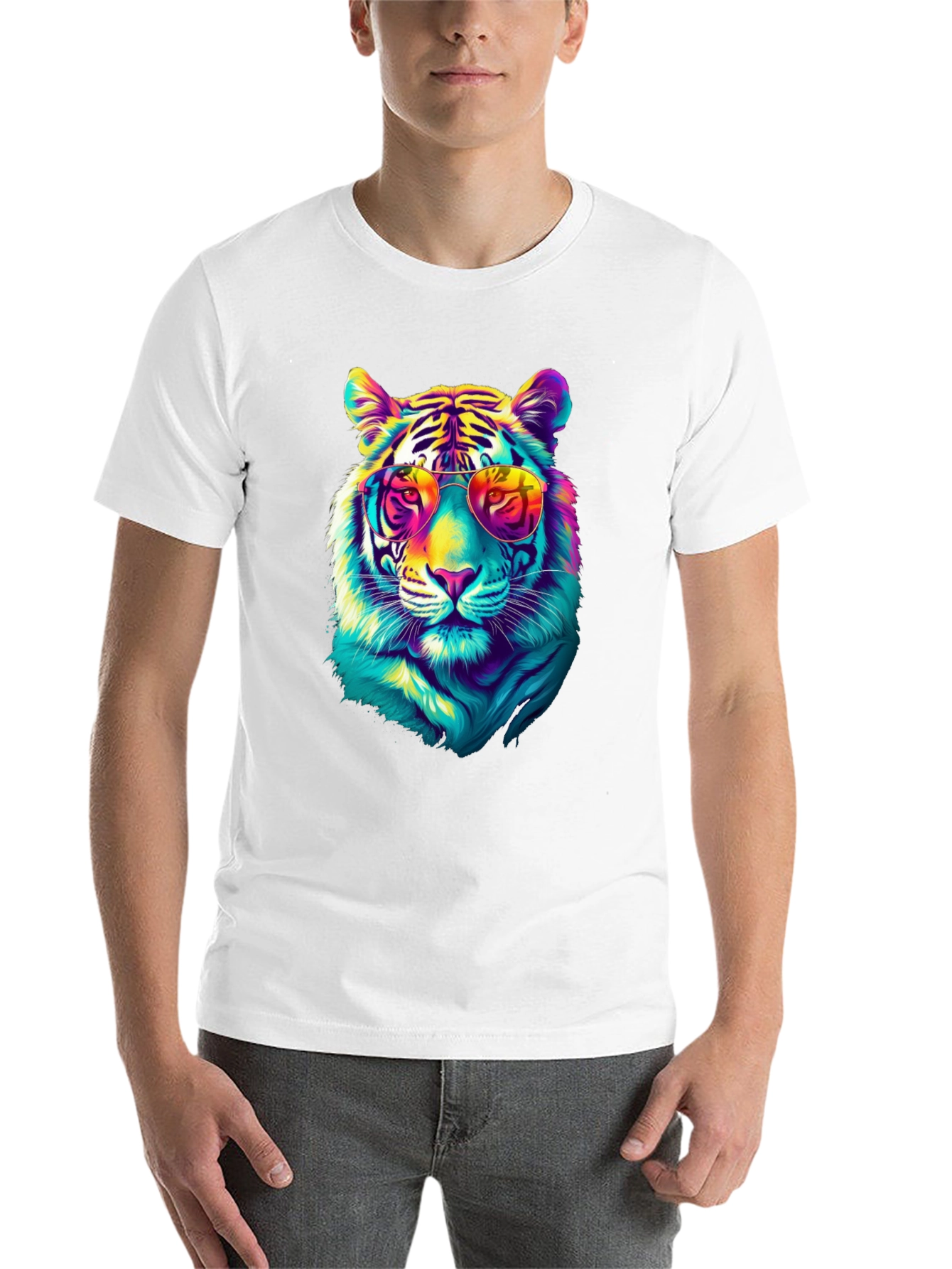 Black Cool Tiger Graphic Tee - Black view 14