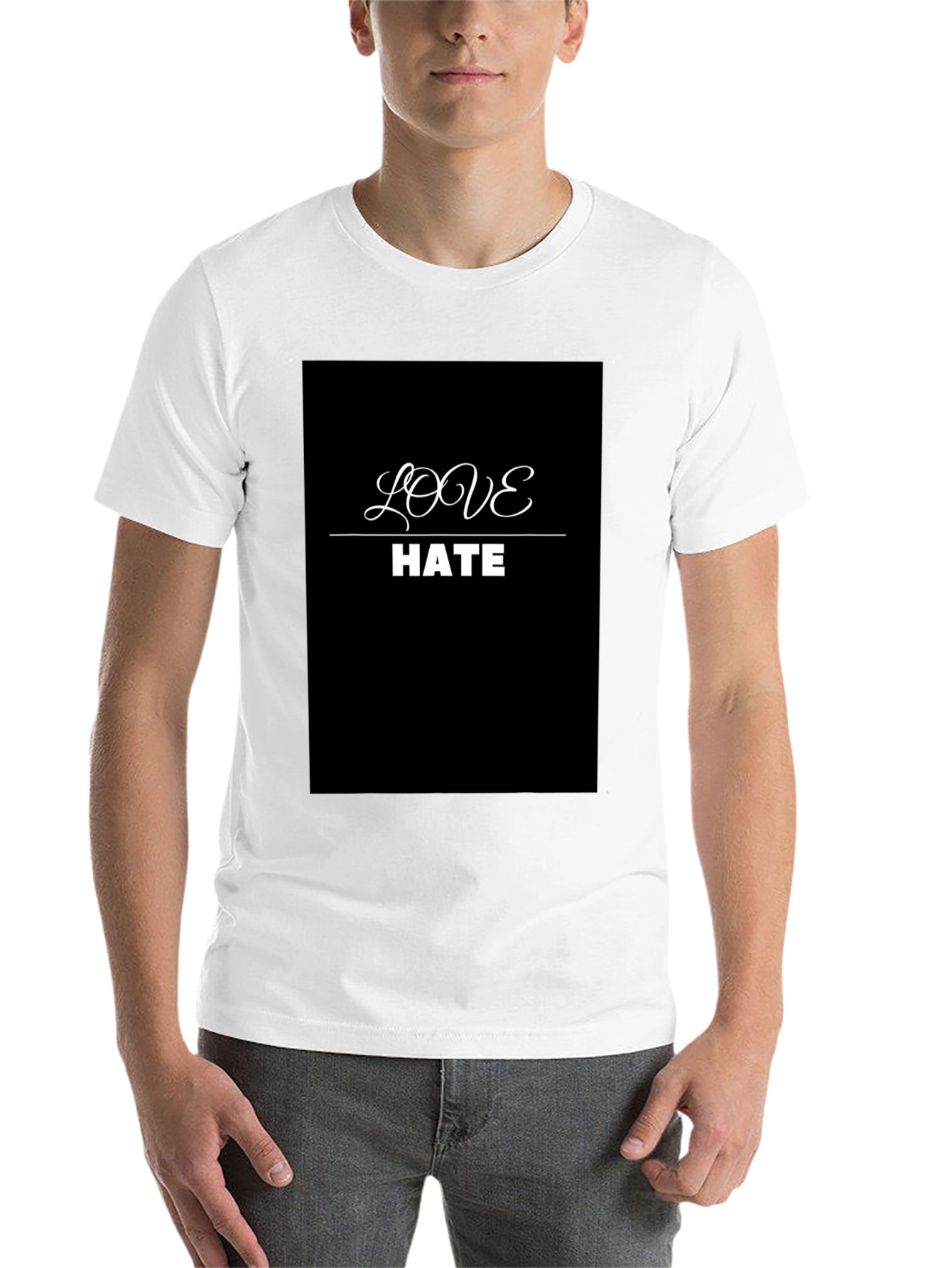 Black Love Hate Graphic Tee - Modern Contrast view 14