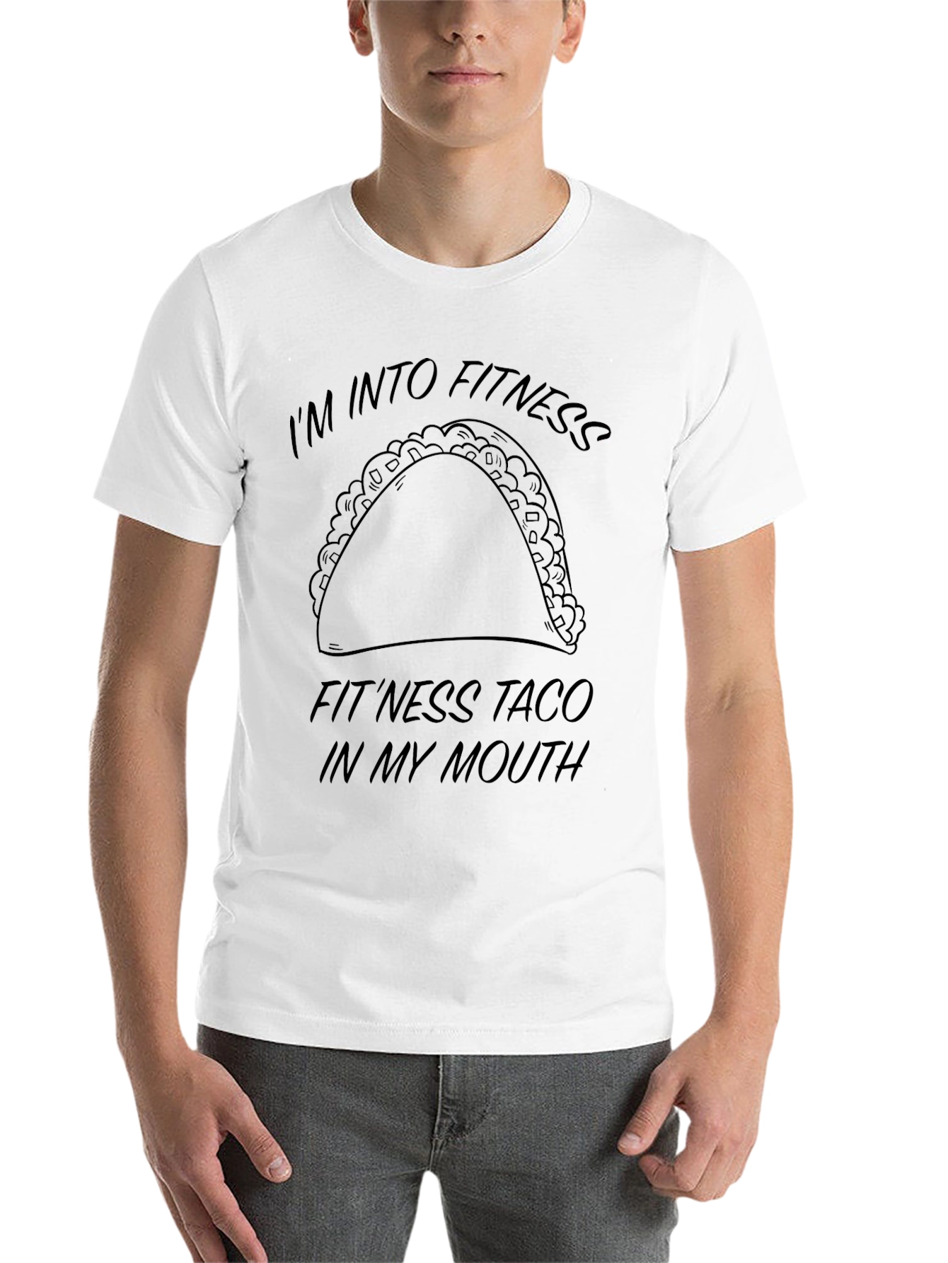 Black Fitness Taco T-Shirt - I'm Into Fitness...Taco In My Mouth Funny Tee view 14