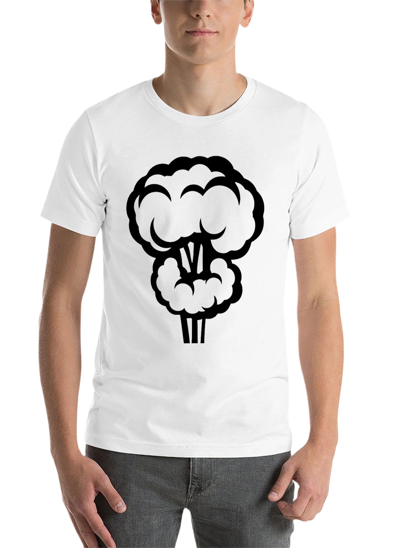Black Exploding Broccoli Funny Graphic T-Shirt view 14