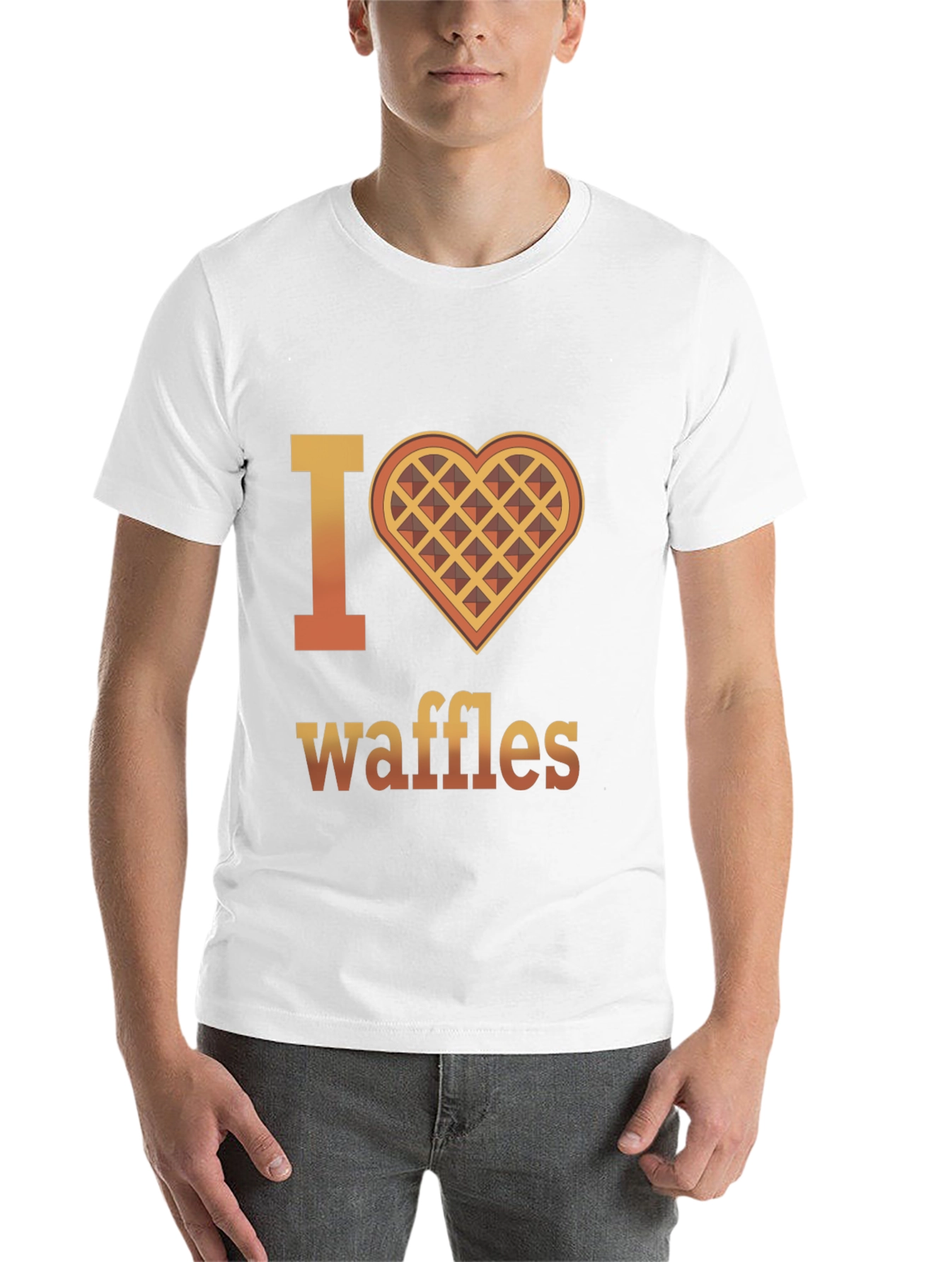 Black I Heart Waffles Graphic T-Shirt - Novelty Tee view 14