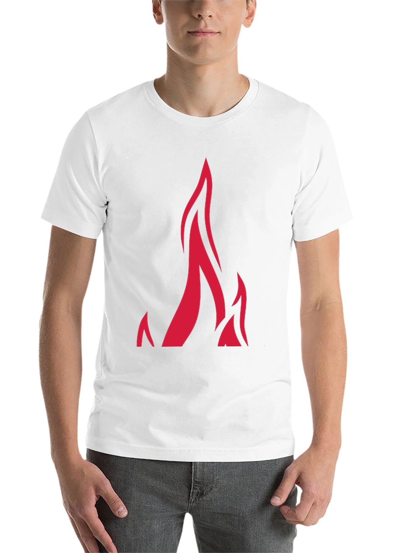 Black Fiery Red Flame Graphic Black T-Shirt view 14