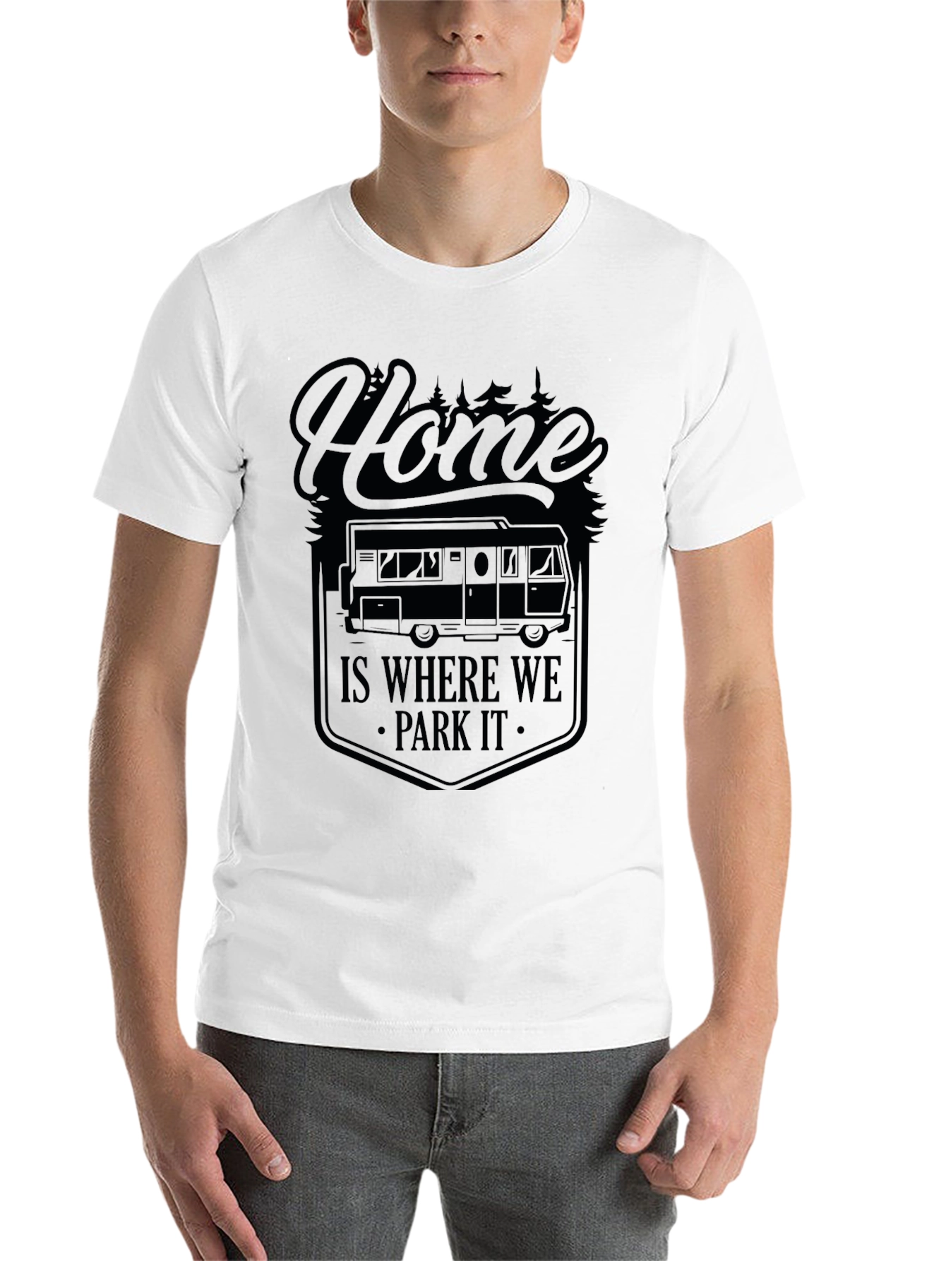 Black Home Is Where We Park It Camping T-Shirt view 14
