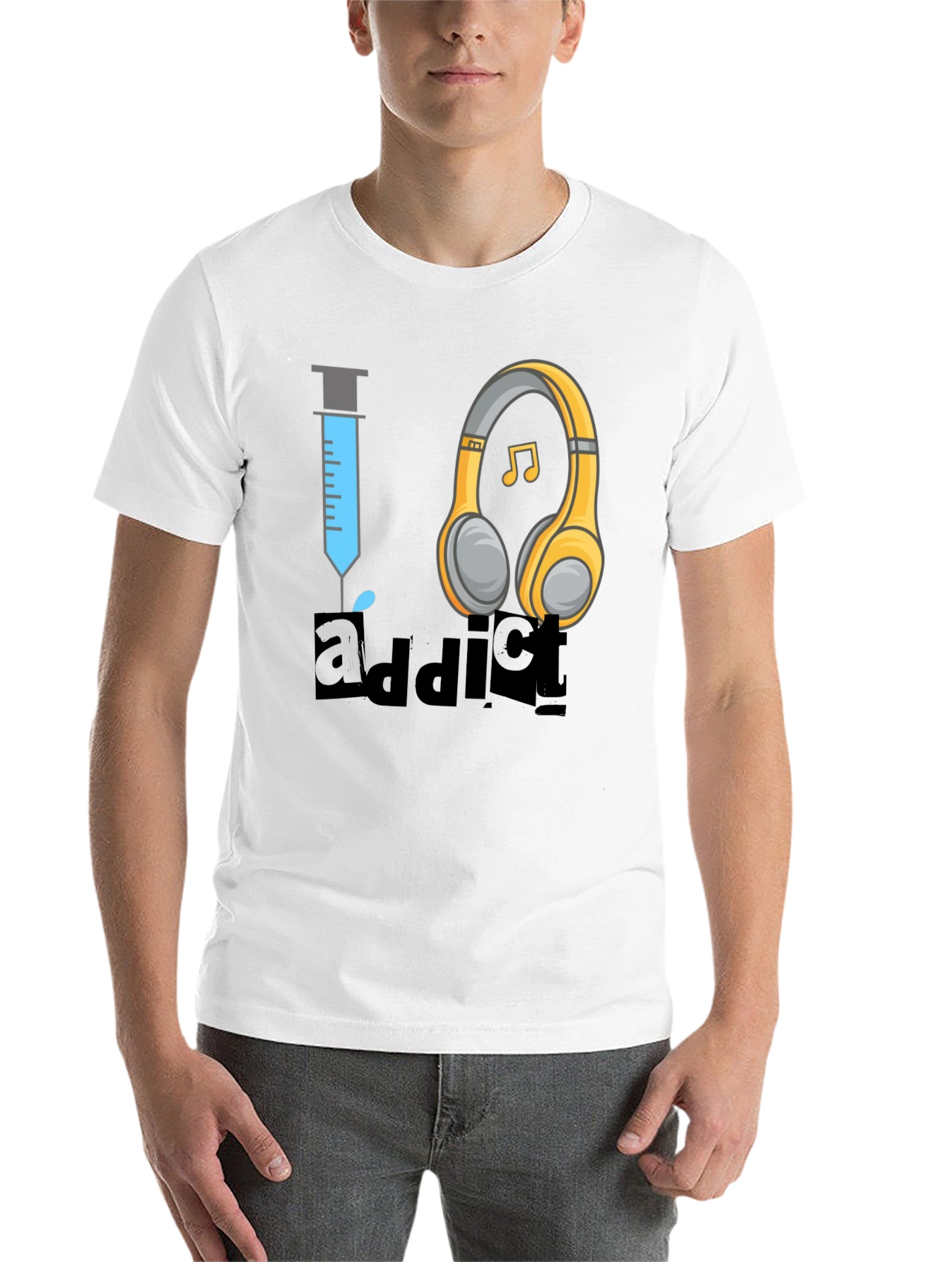 Black Music Addict T-Shirt - Novelty Graphic Tee view 14