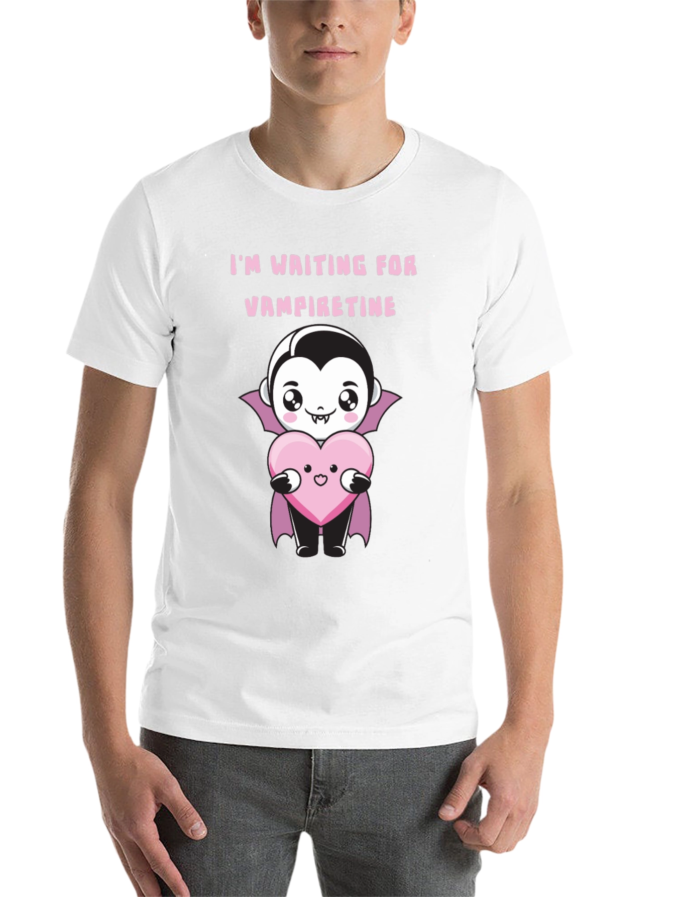 Black Vampire Valentine T-Shirt - Waiting for Vampiretine view 14