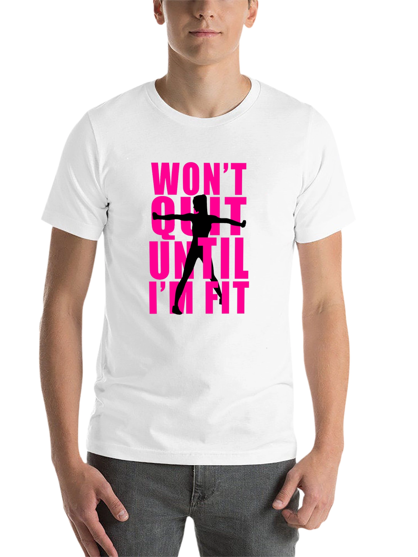 Black Won't Quit Fitness T-Shirt view 14