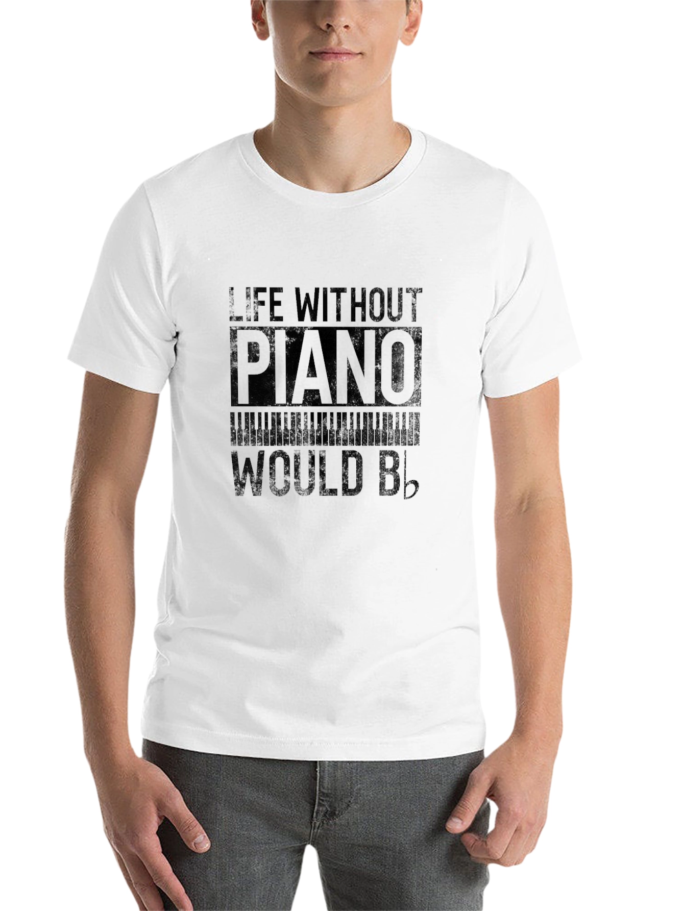 Black Life Without Piano Would Be Flat Black T-Shirt view 14