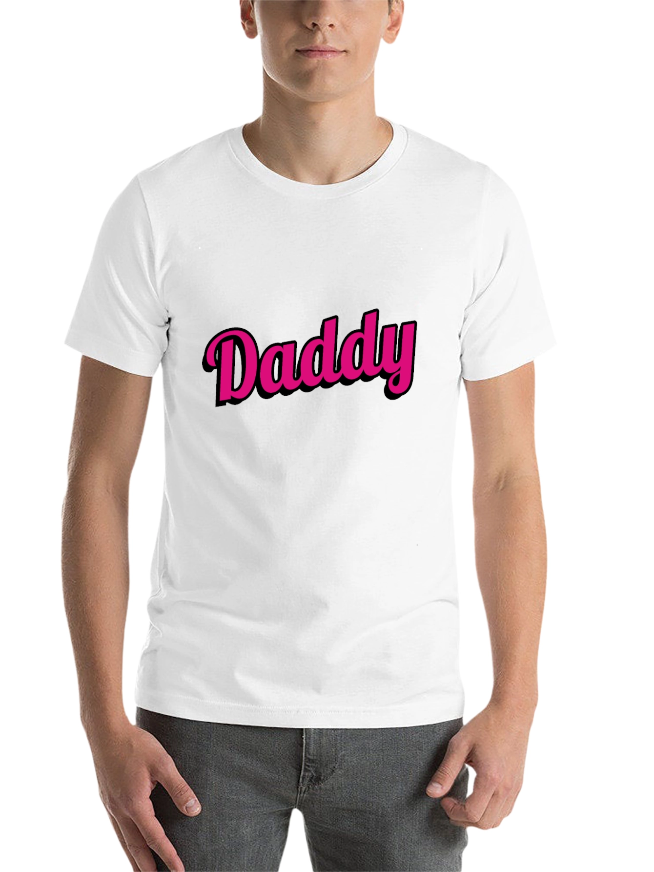 Black Daddy Graphic Tee - Trendy Pink Text on Black view 14