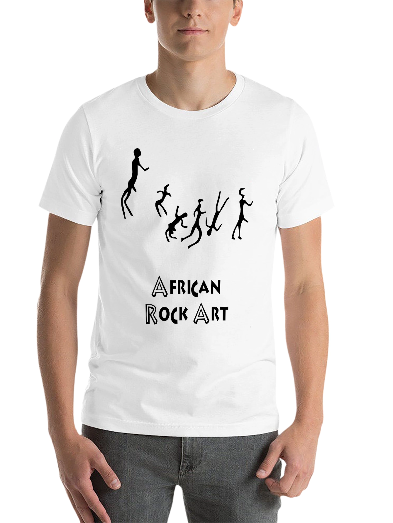 Black African Rock Art Graphic T-Shirt view 14