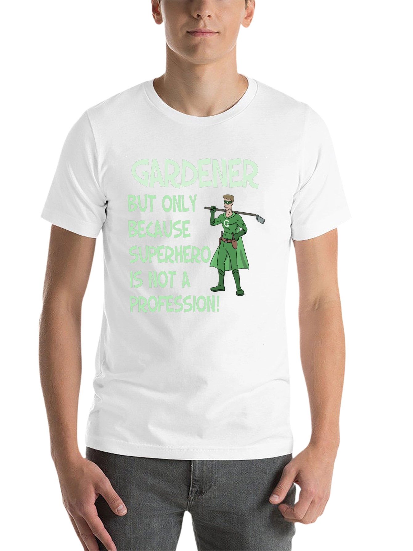 Black Gardener Superhero T-Shirt view 14