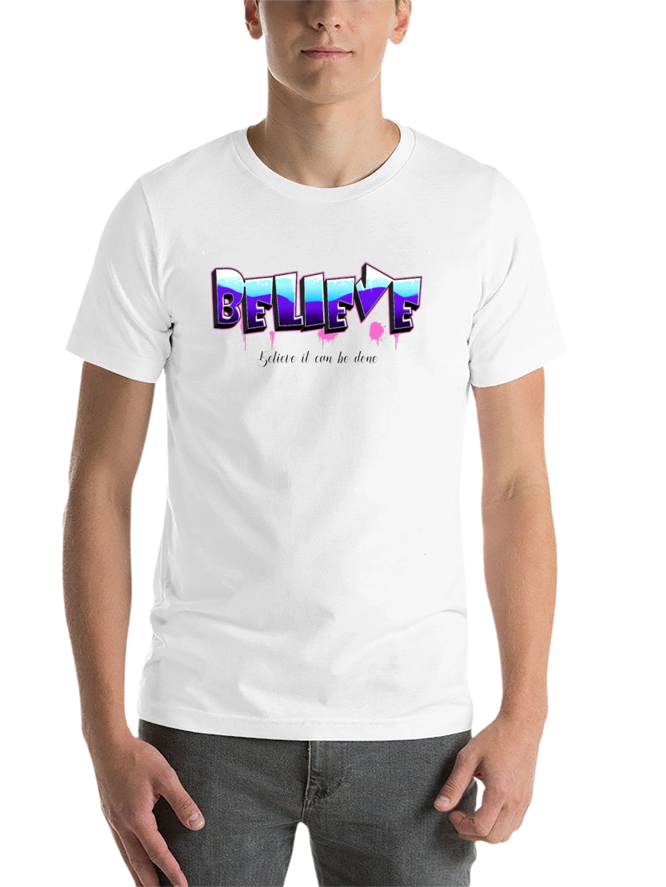 Black Believe Graphic Tee - Motivational Shirt view 14