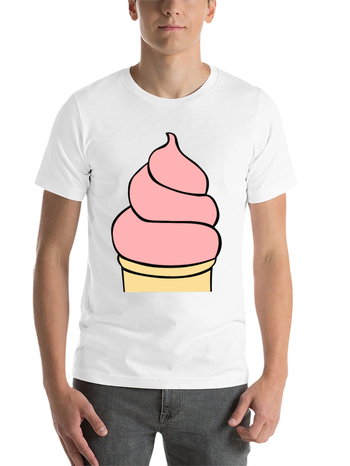 Black Ice Cream Graphic Tee - Black Unisex T-Shirt view 14