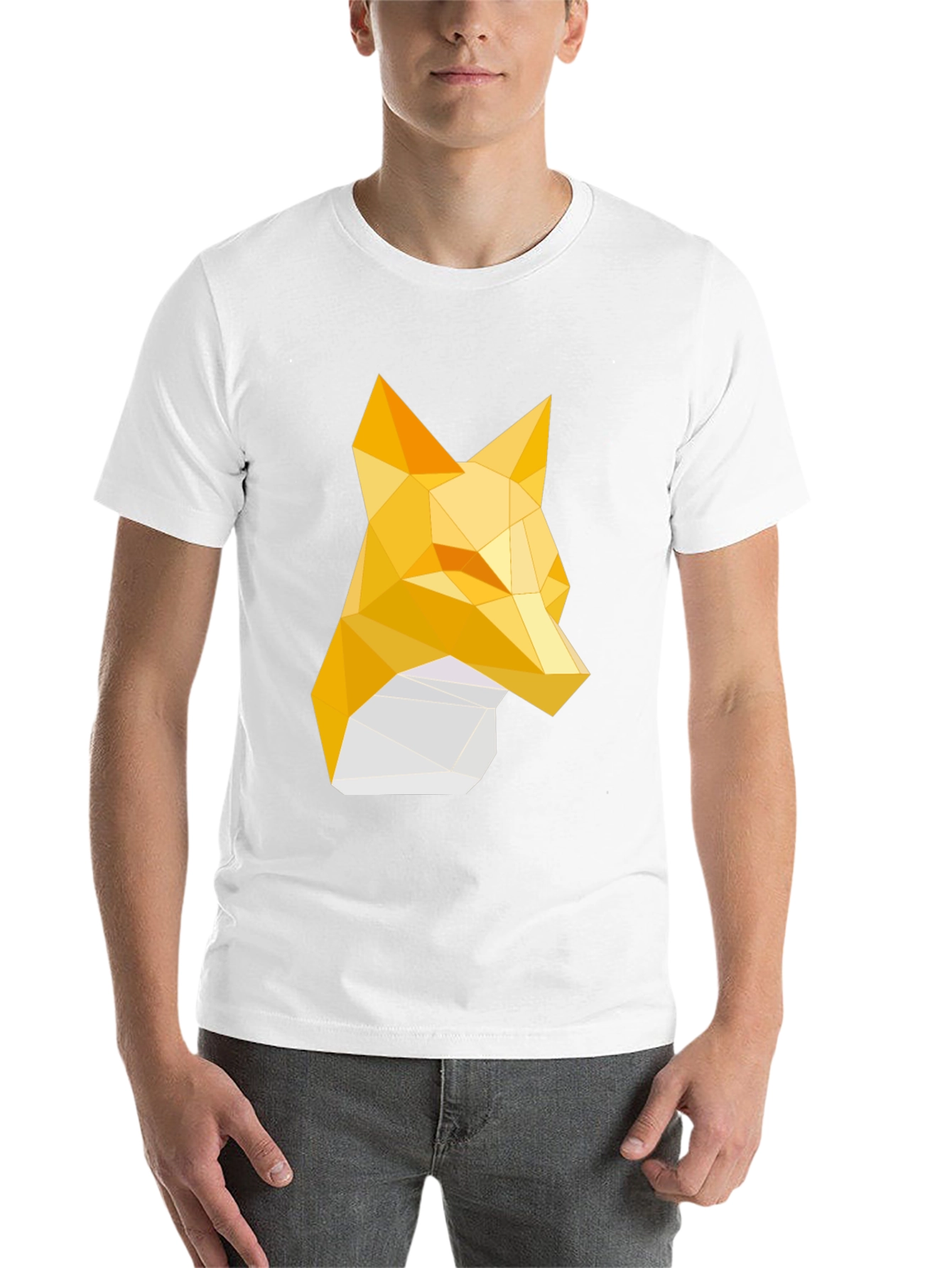 Black Geometric Fox Tee - Stylish Graphic Print T-Shirt view 14