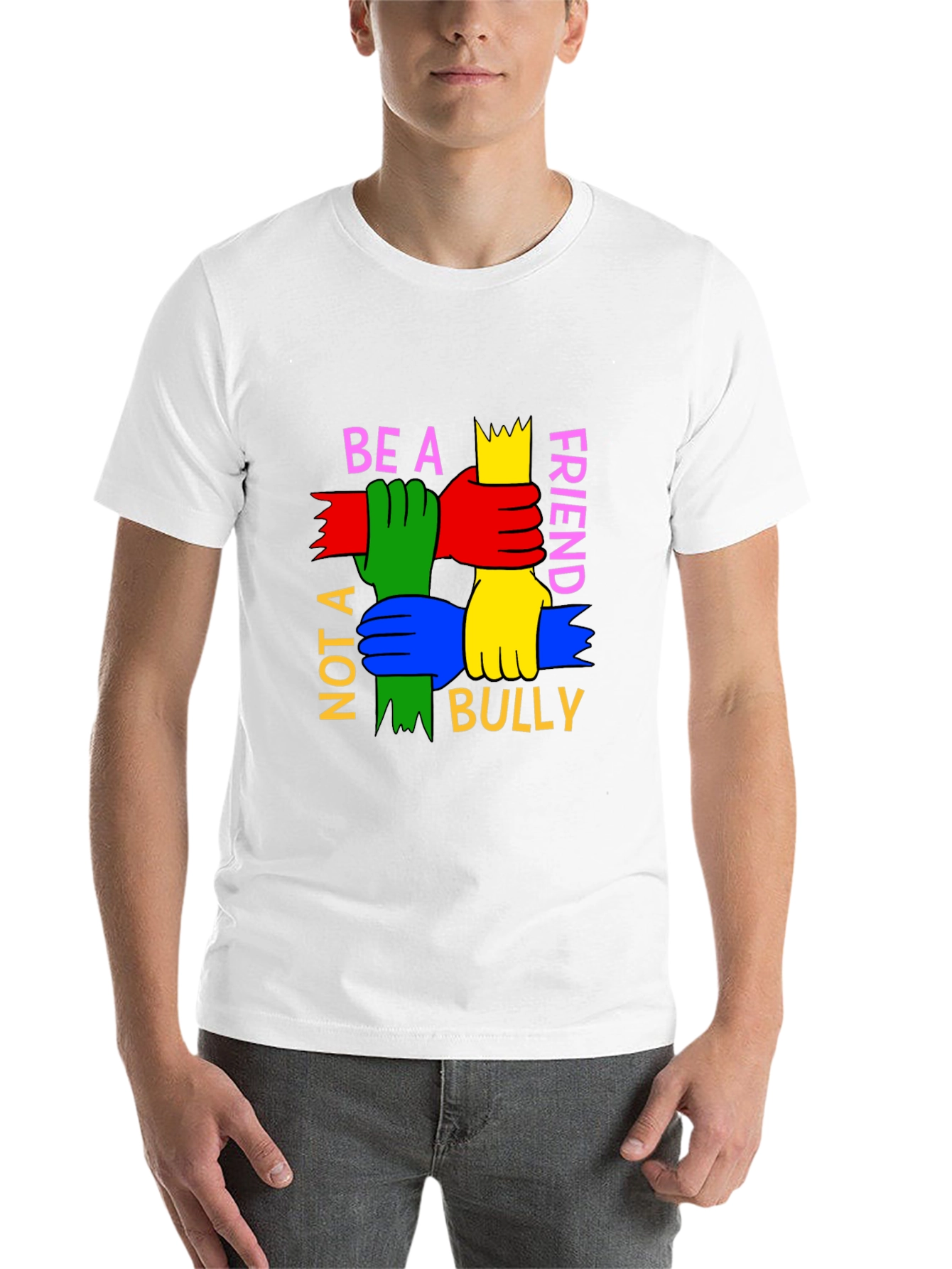 Black Be A Friend T-Shirt: Anti-Bullying Tee view 14