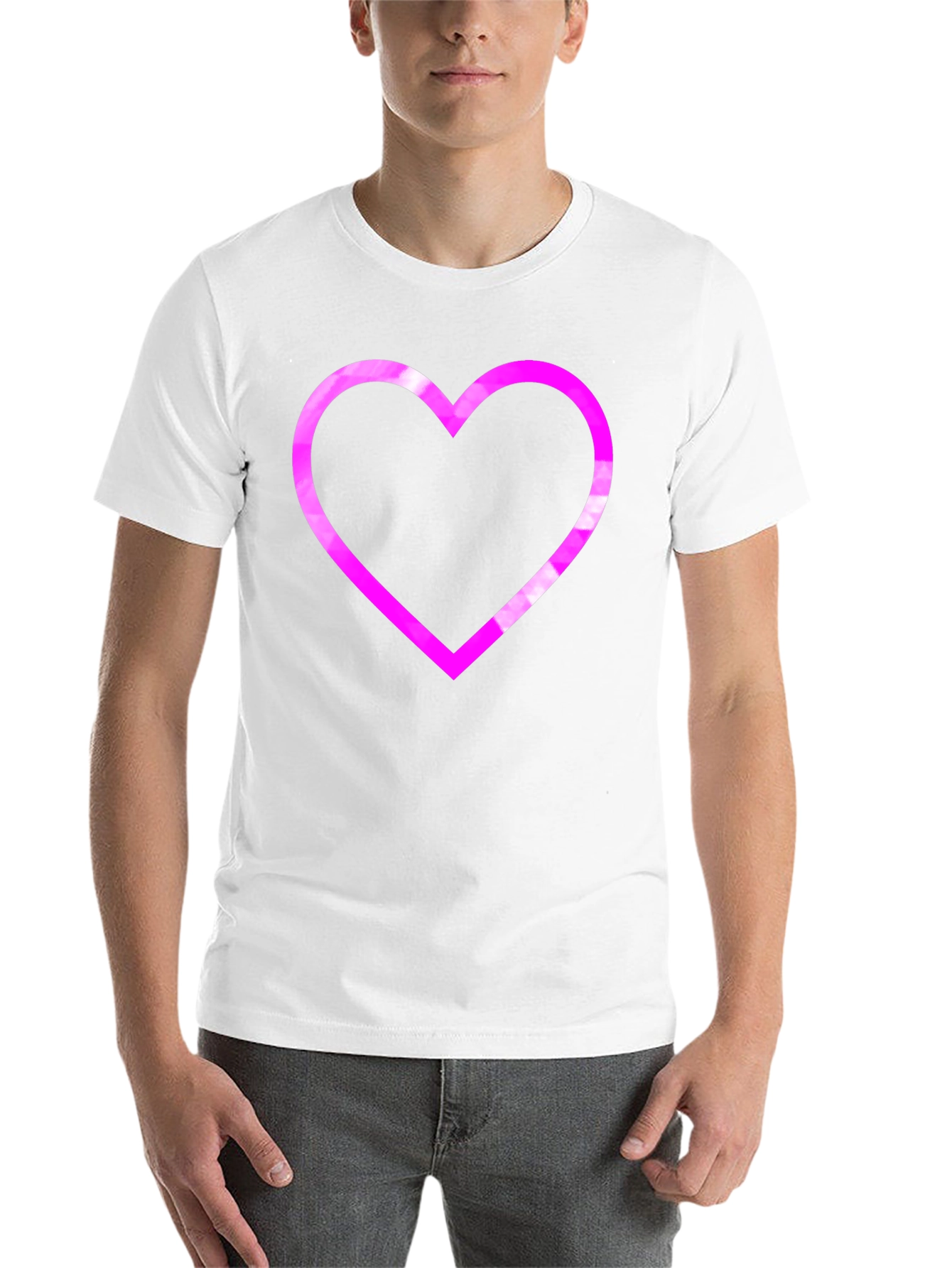 Black Heart Outline Graphic T-Shirt - Black view 14