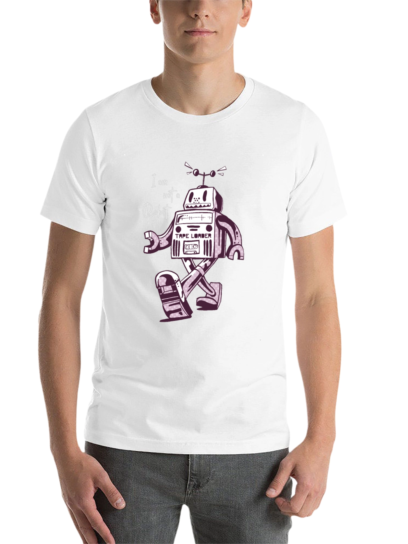 Black Retro Robot T-Shirt - I Am Not A Robot! view 14