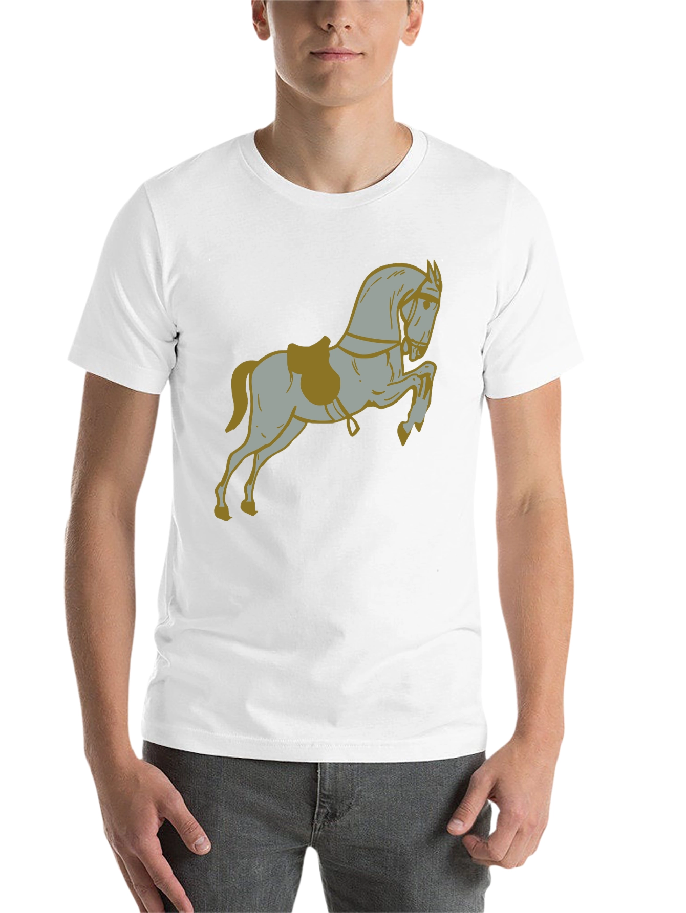 Black Horse Graphic Print Black T-Shirt view 14