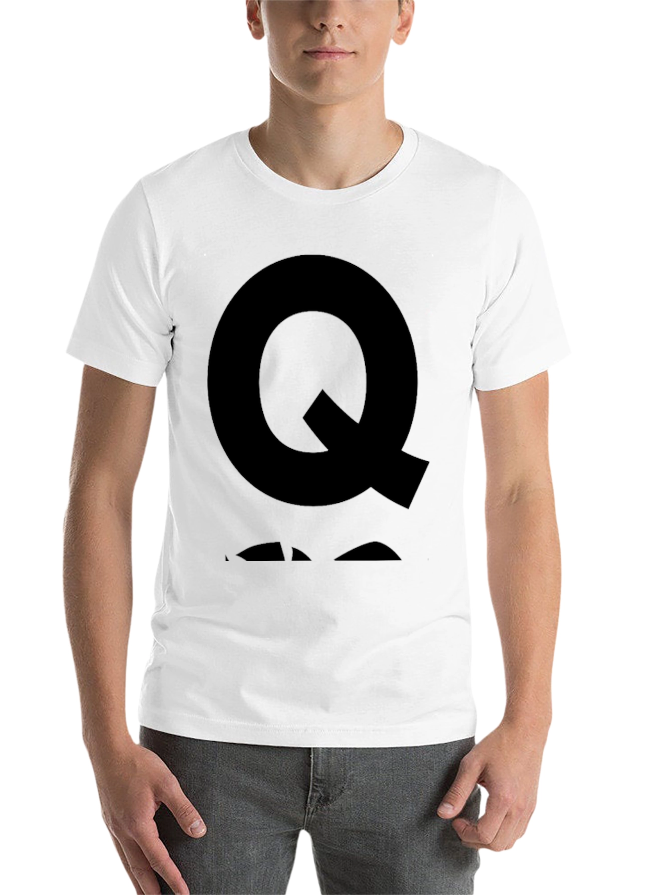Black Bold Letter Q Graphic Tee - Stylish Casual Wear view 14